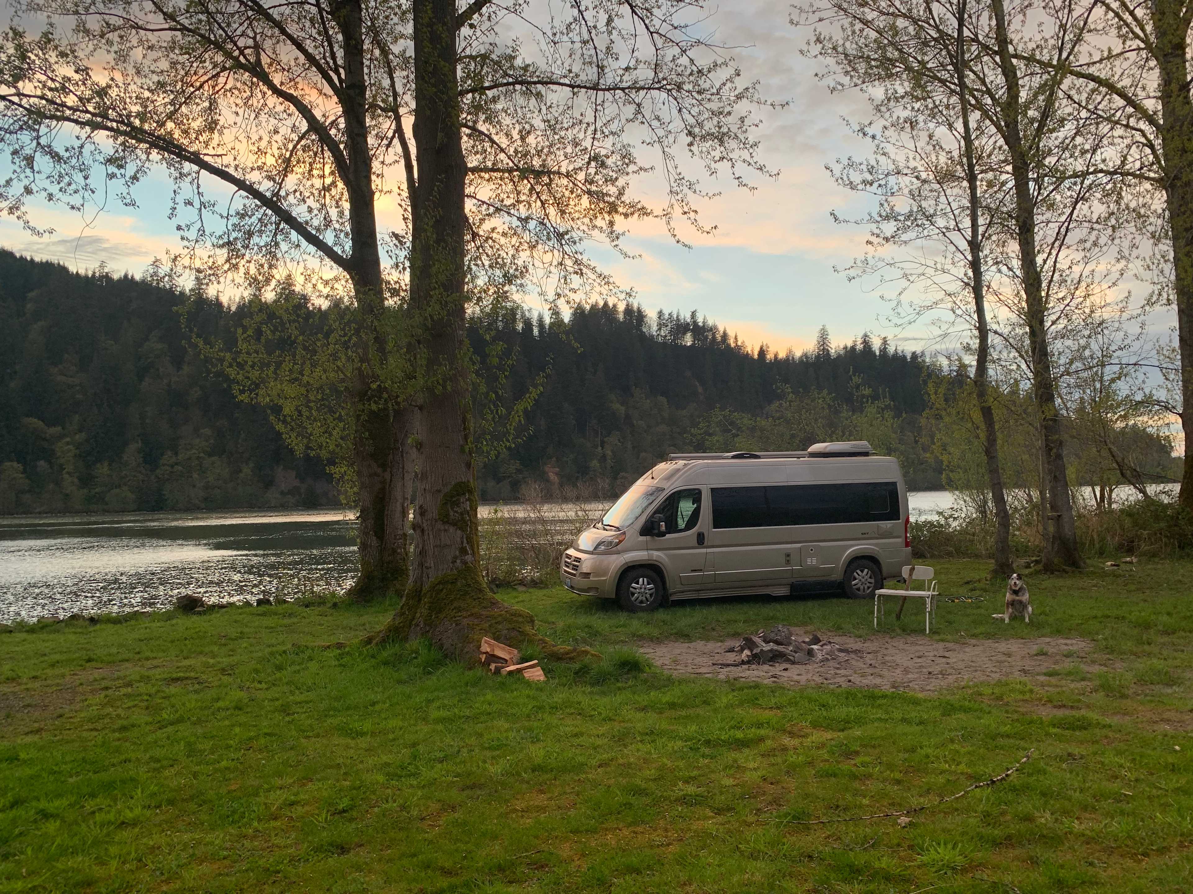 Our class B camper at Columbia River Hipcamp.