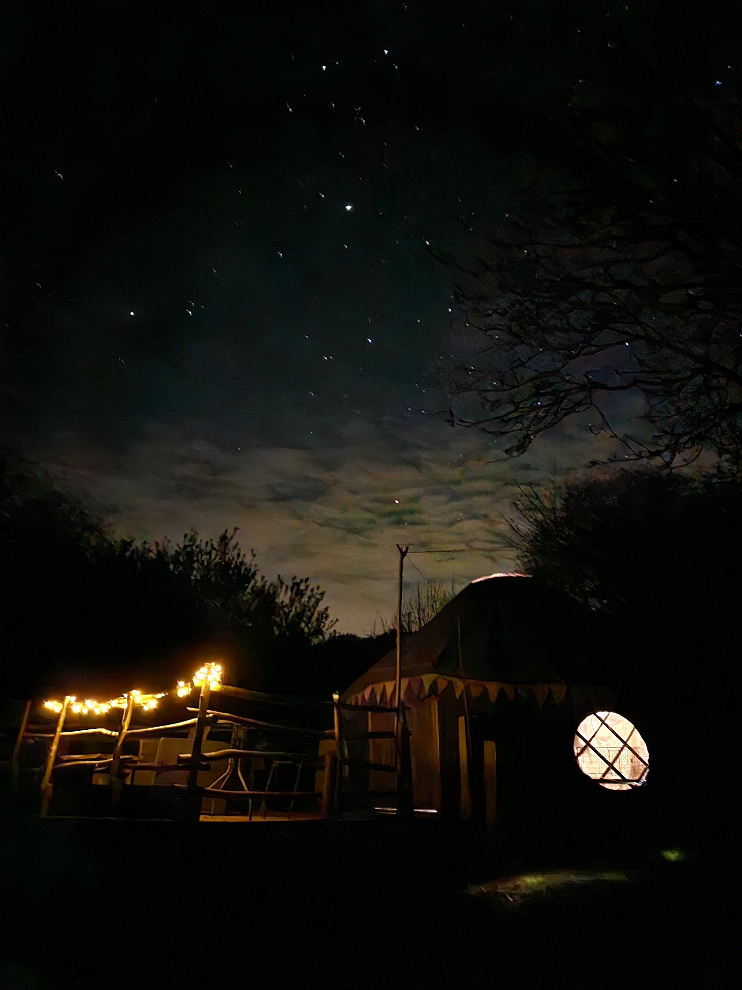 Buzzard Yurt at night