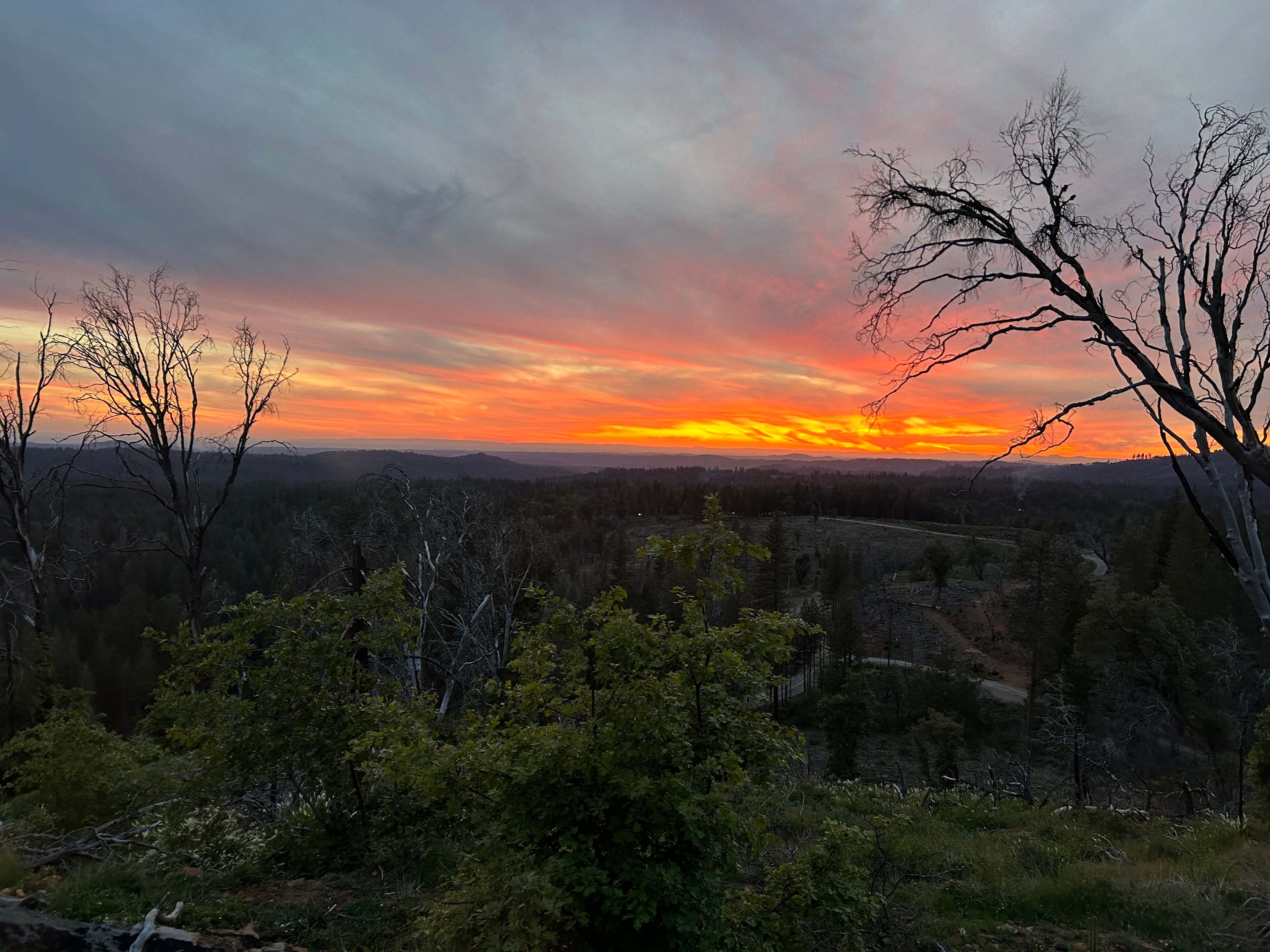 Sunset from the cabin porch
