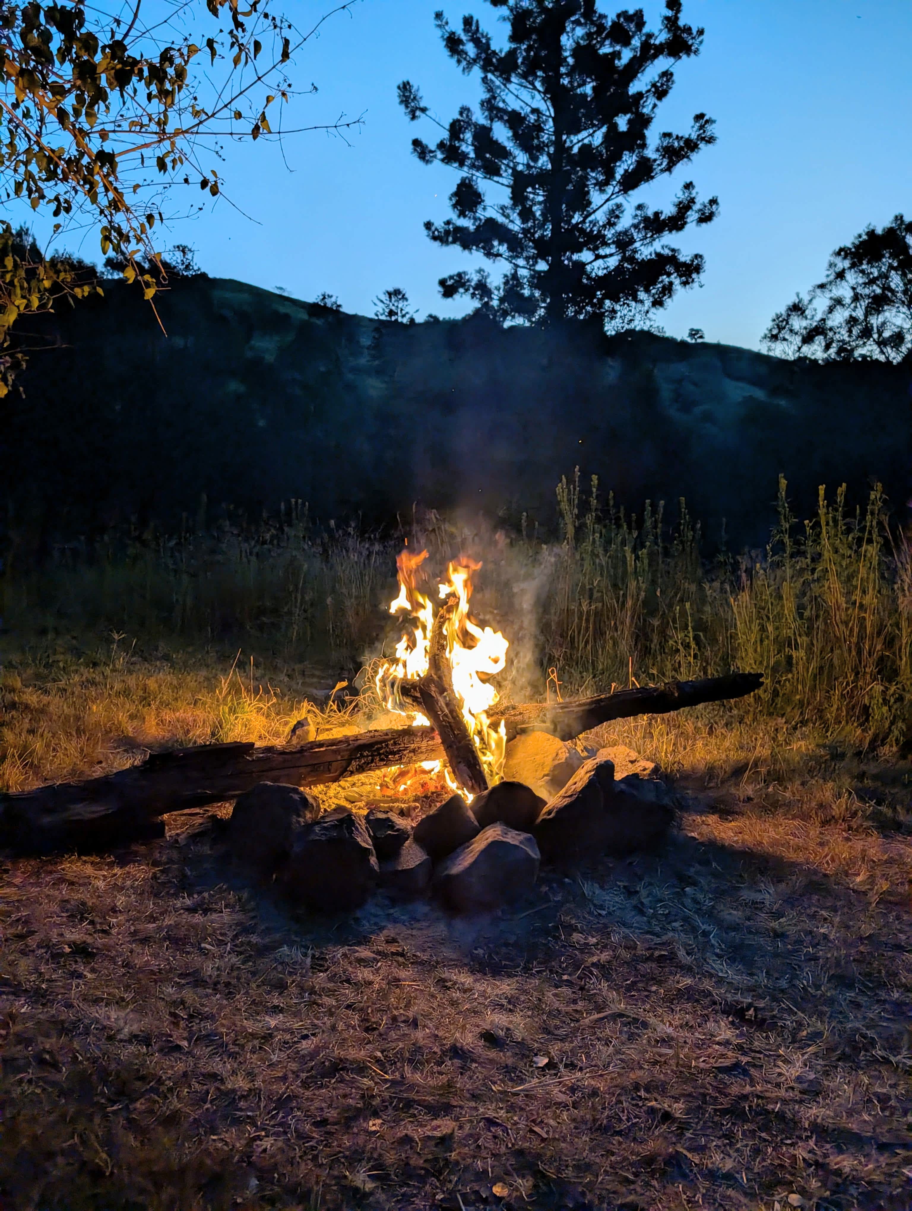 Dusk camp fire