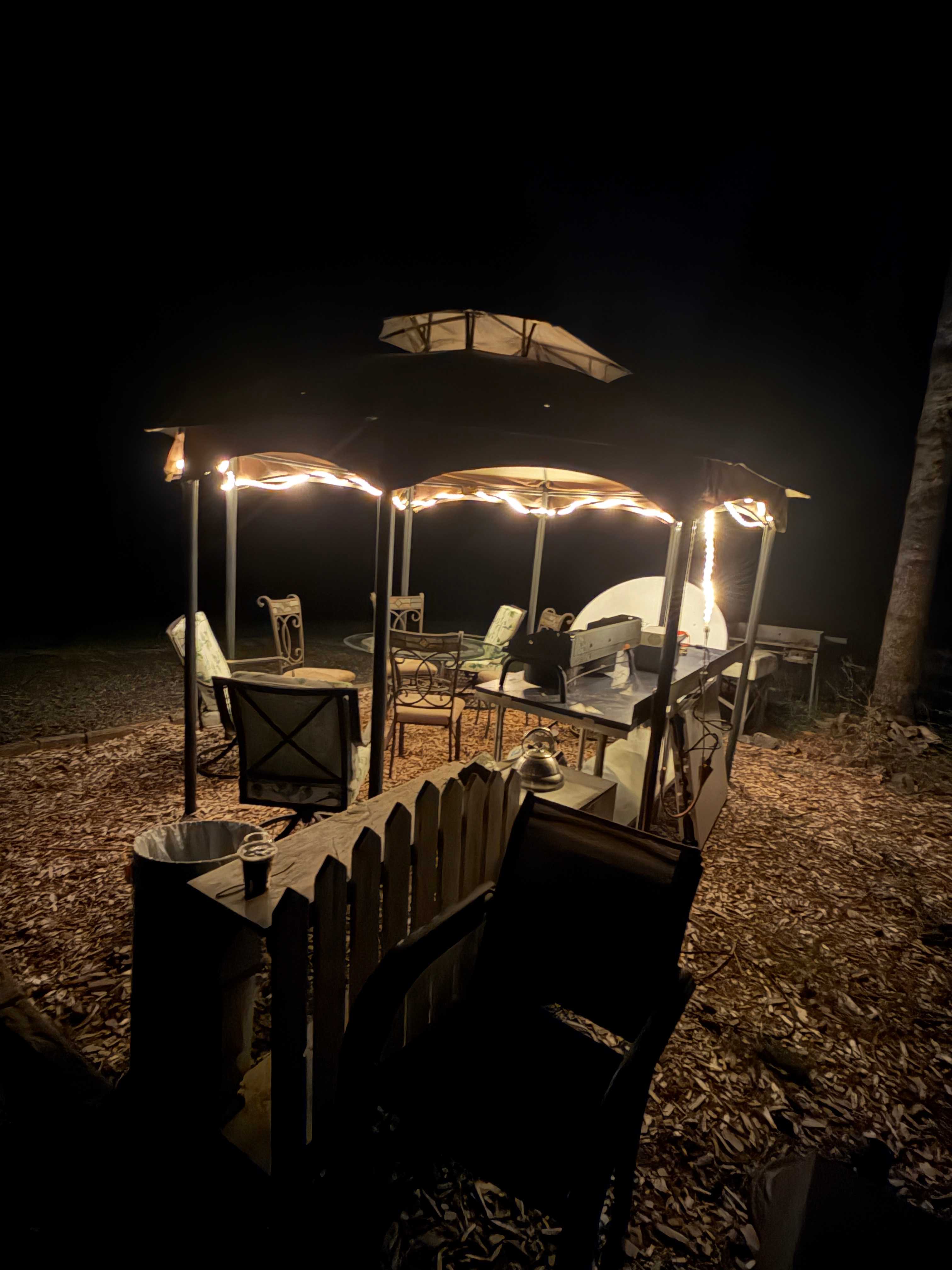 Outdoor amenities awaiting weary travelers 