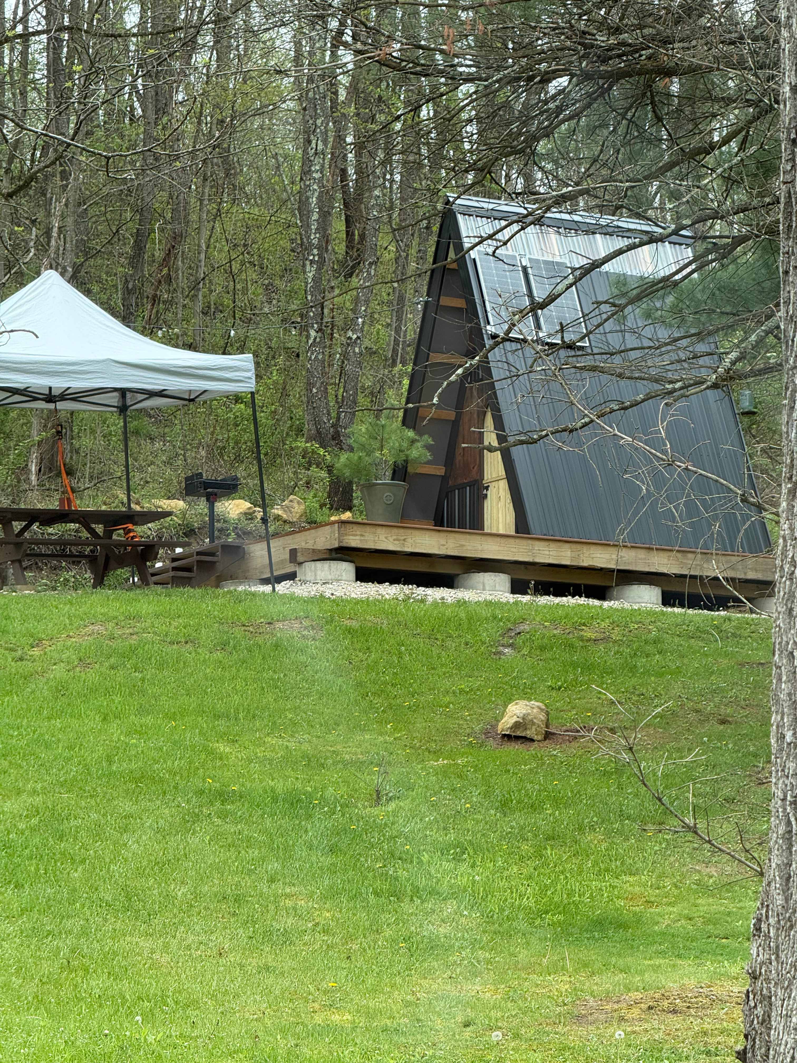 A-frame rustic cabin