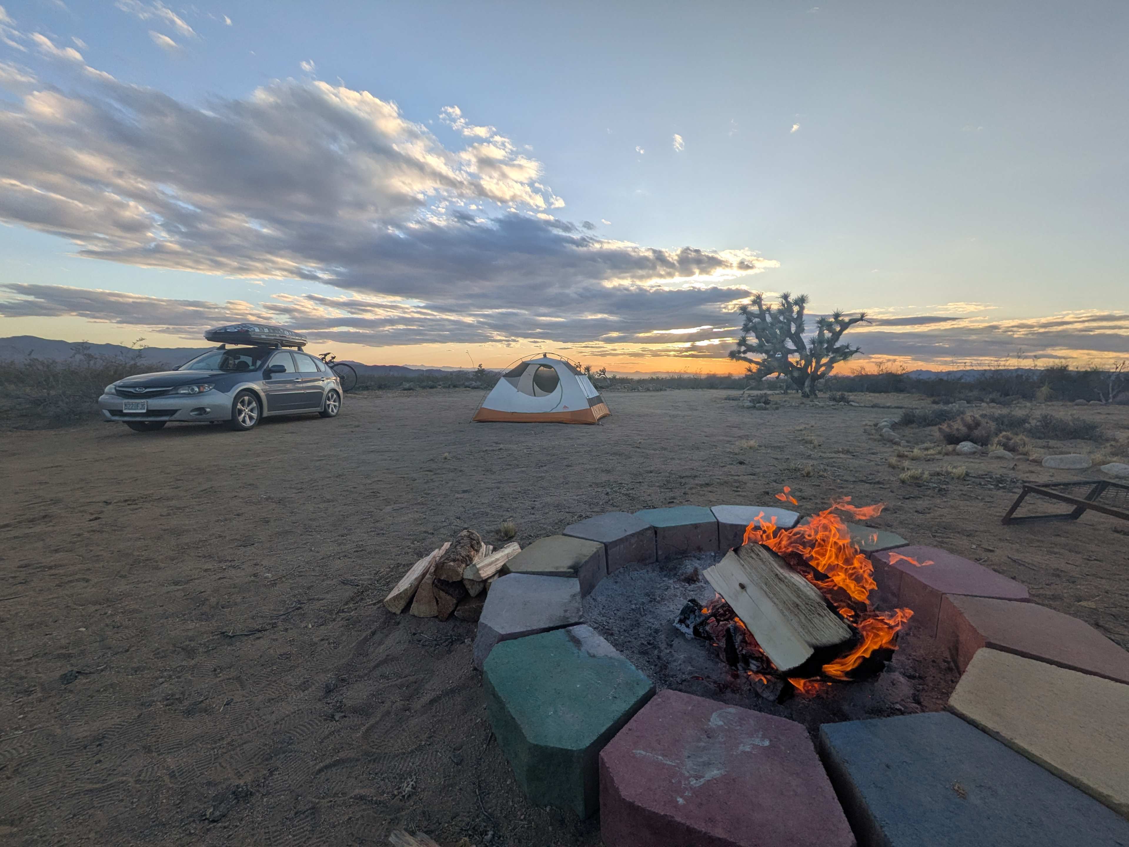 Sunset campfire