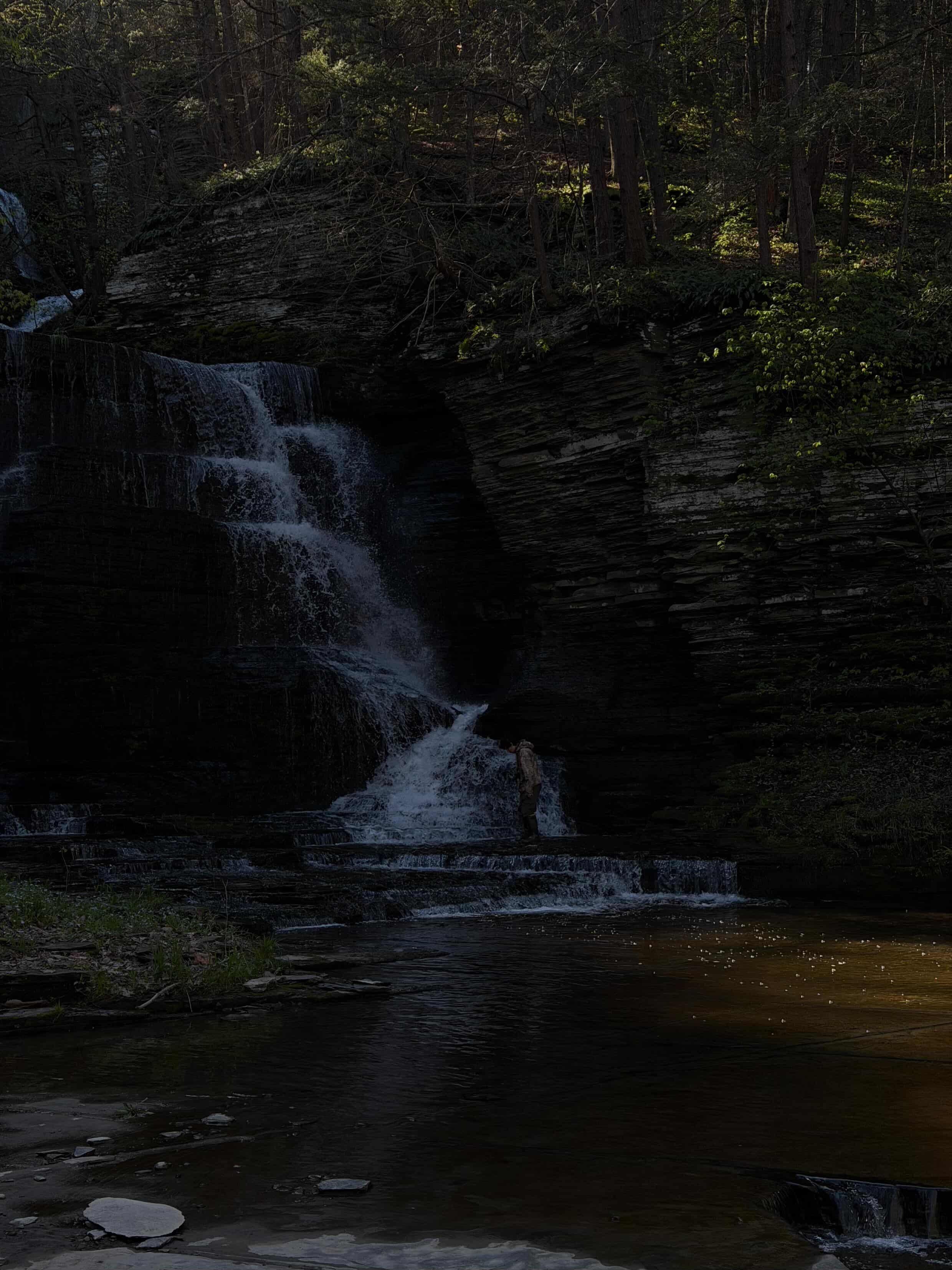 Waterfall next to site!