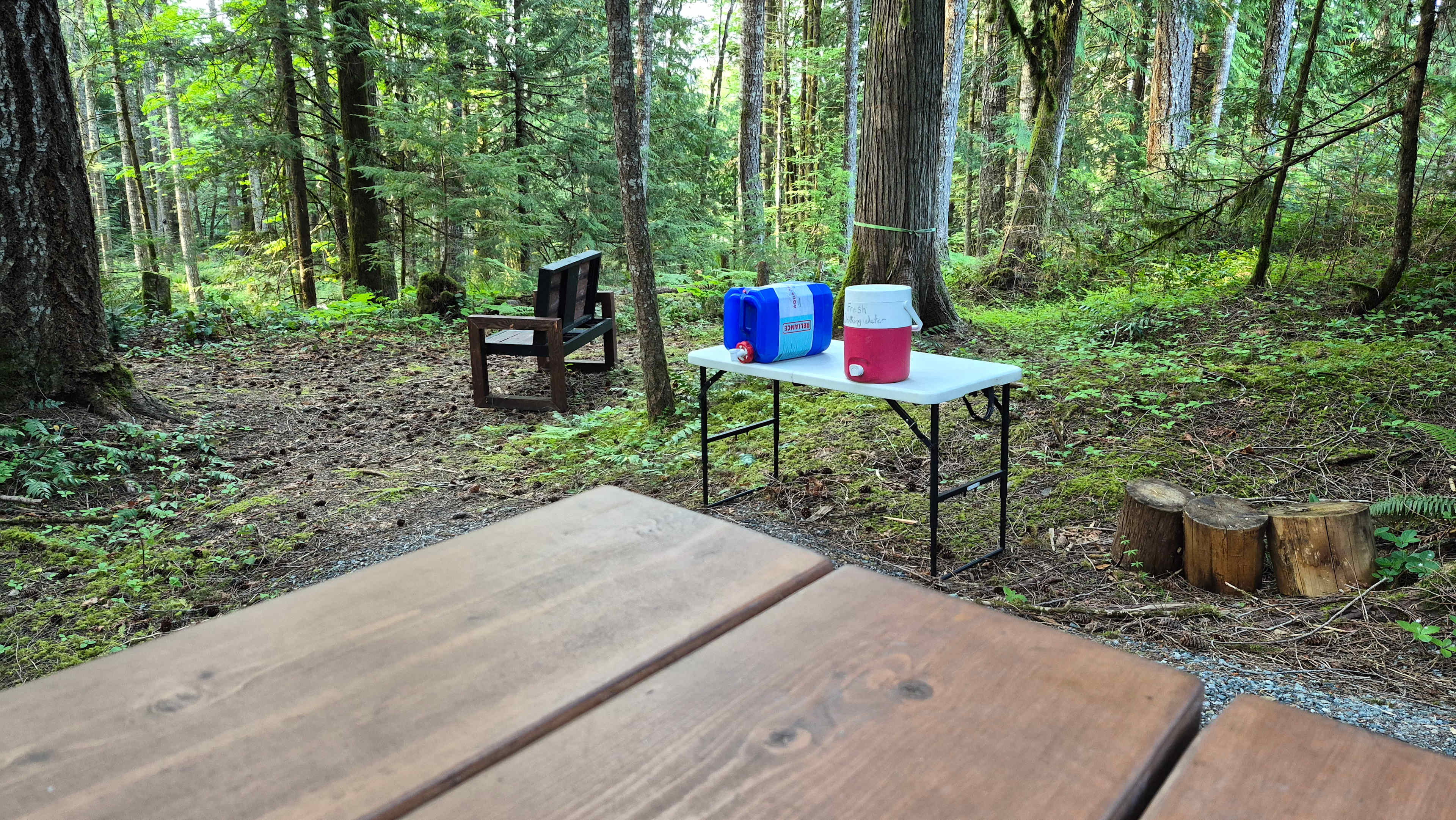 Picnic table and drinking water available.