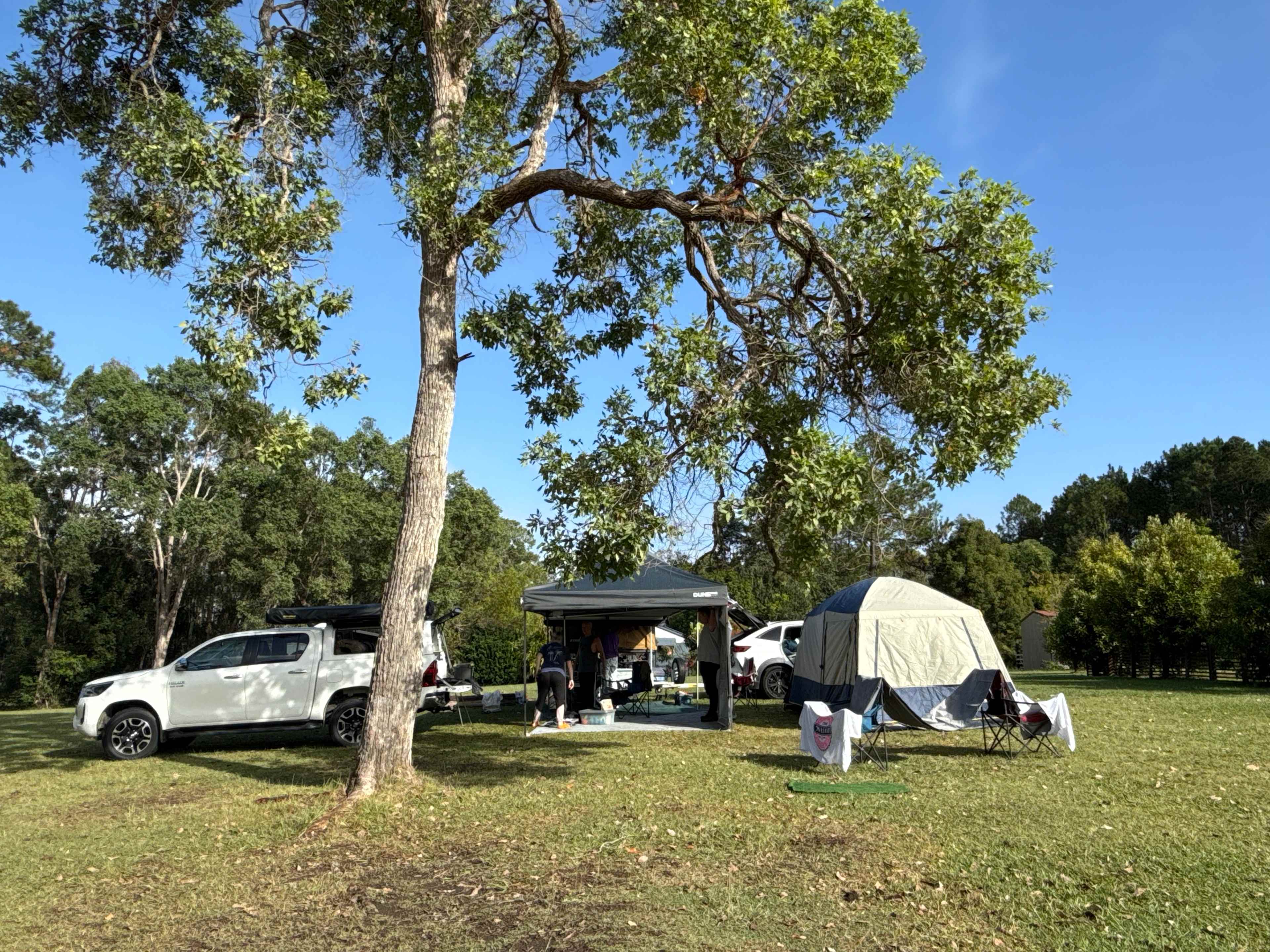 Setting up camp… gentle slopes