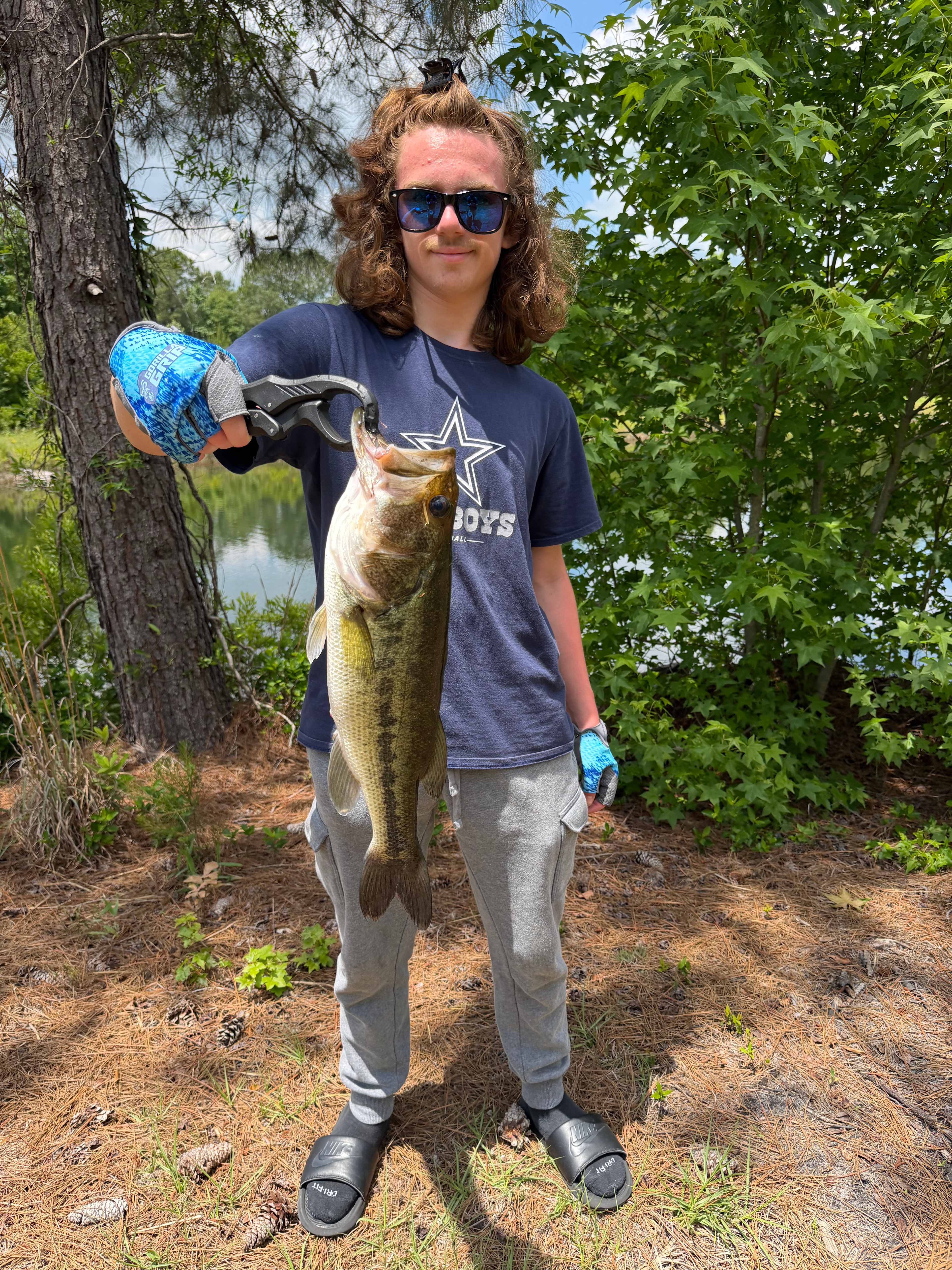 First bass of his life and it was a monster!