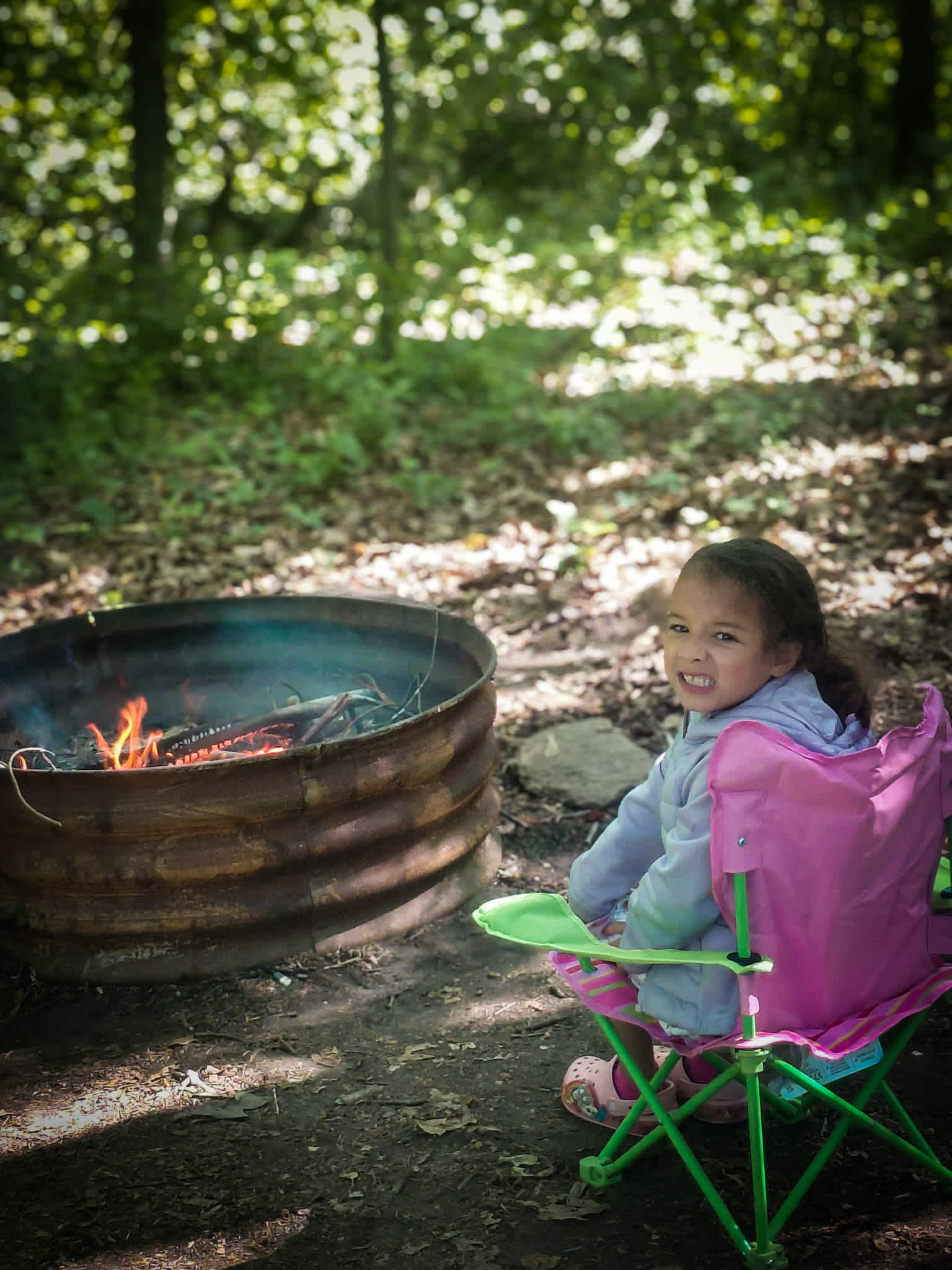 Big fire pit at just the right spot in the campsite