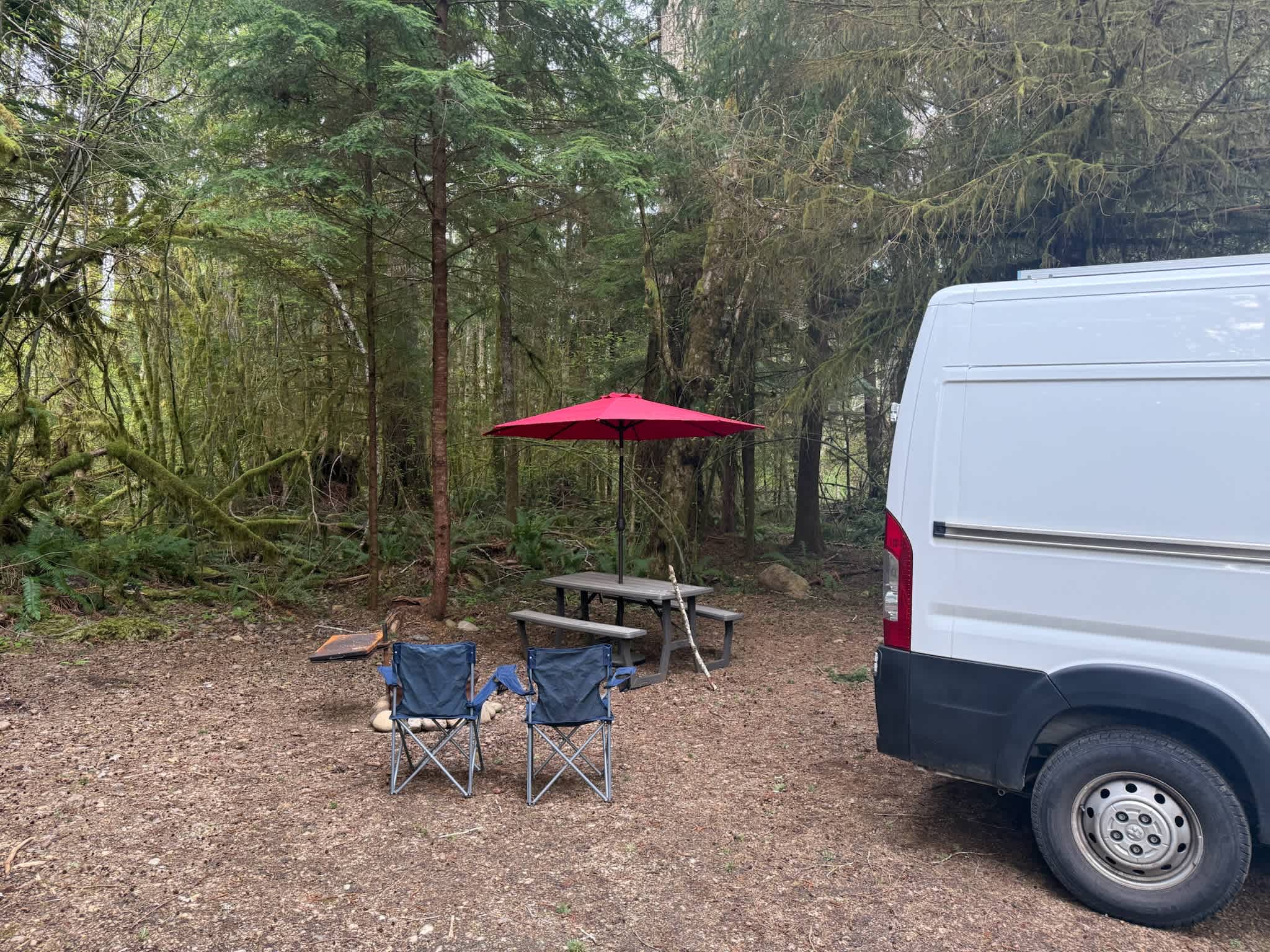 The picnic table and umbrella was provided 
