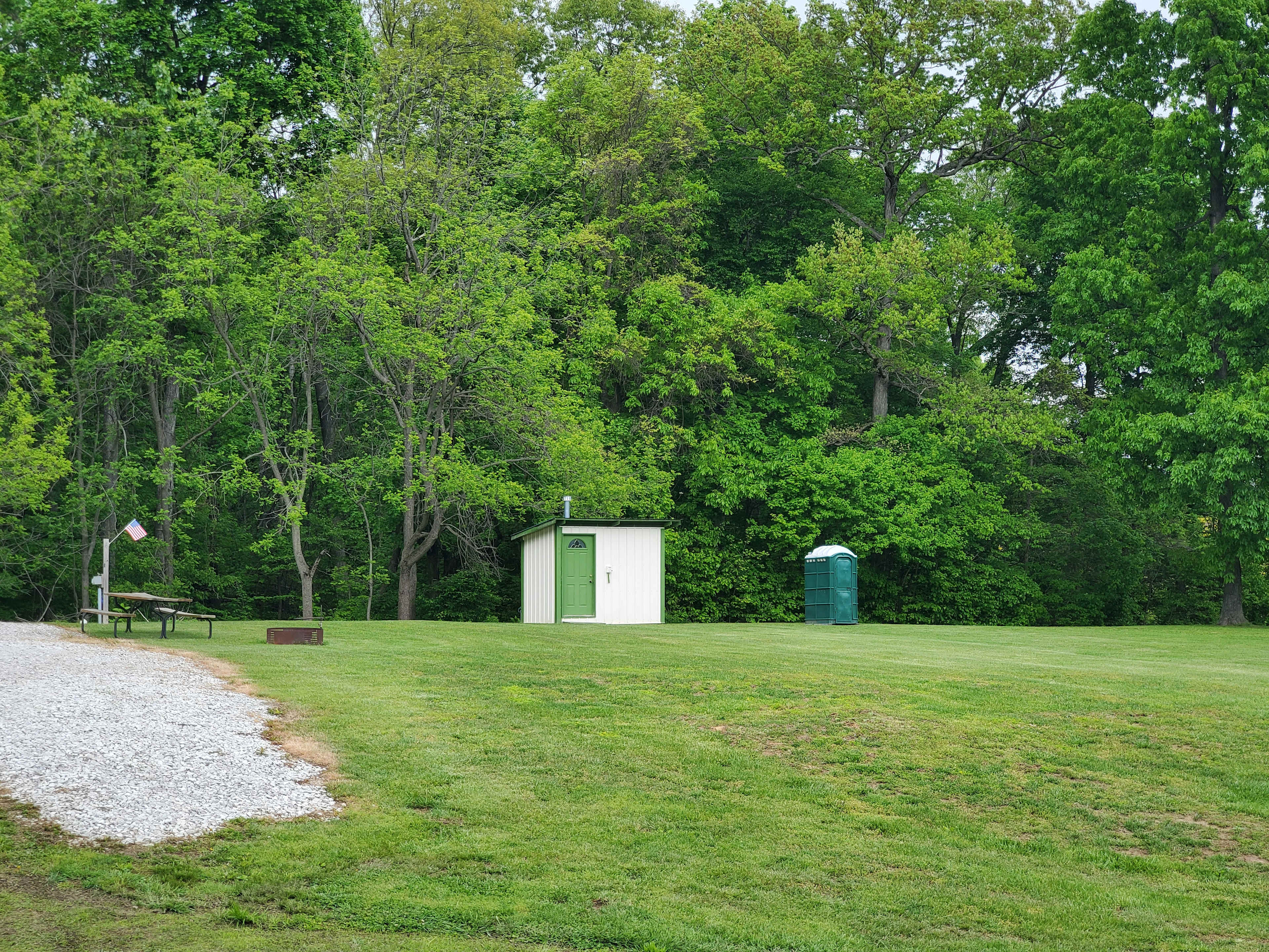 The shower house & porta potty.  Needed attention but owner was receptive to the input!