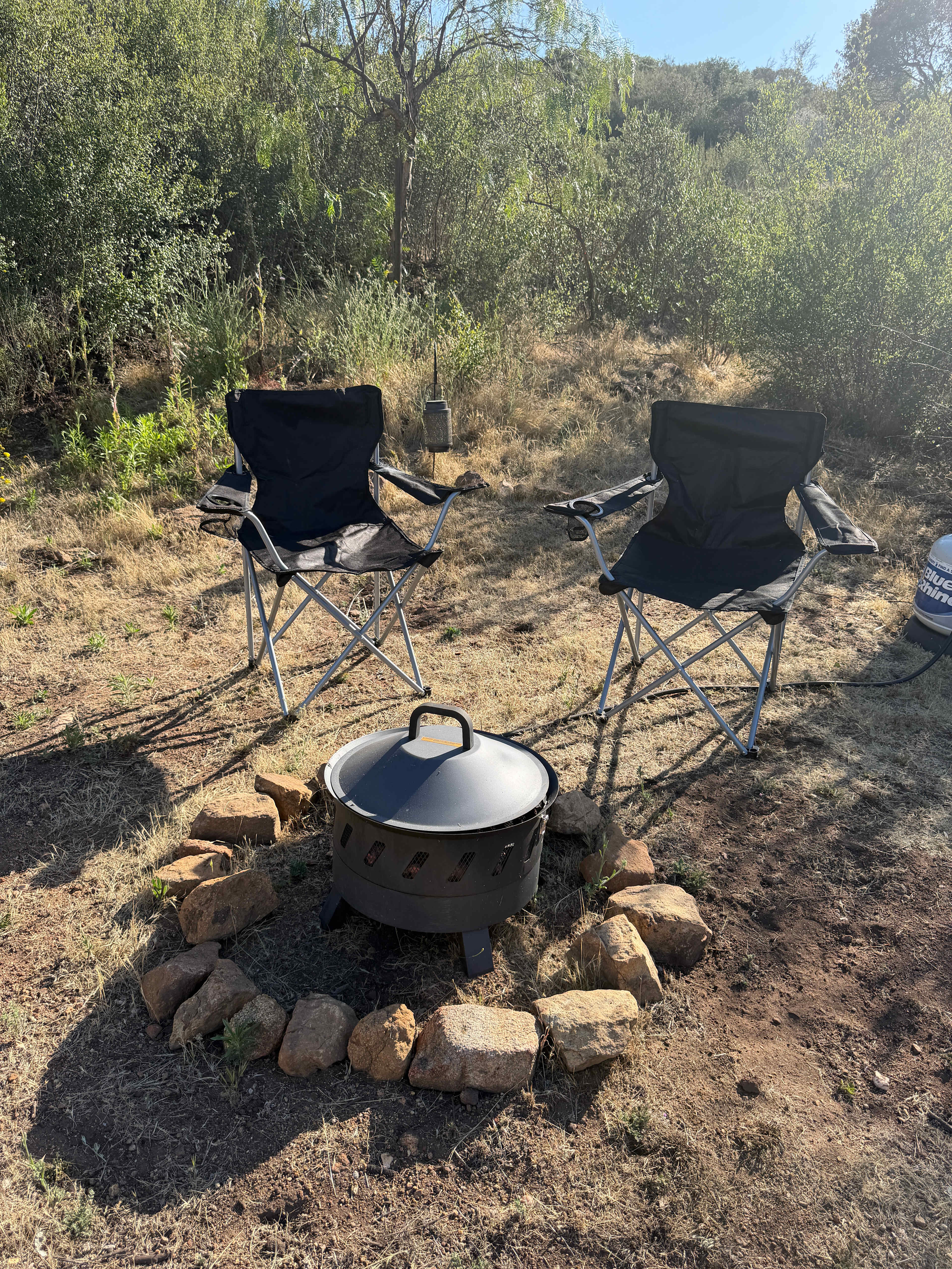 Fire pit and chairs included, you don't have to bring your own 