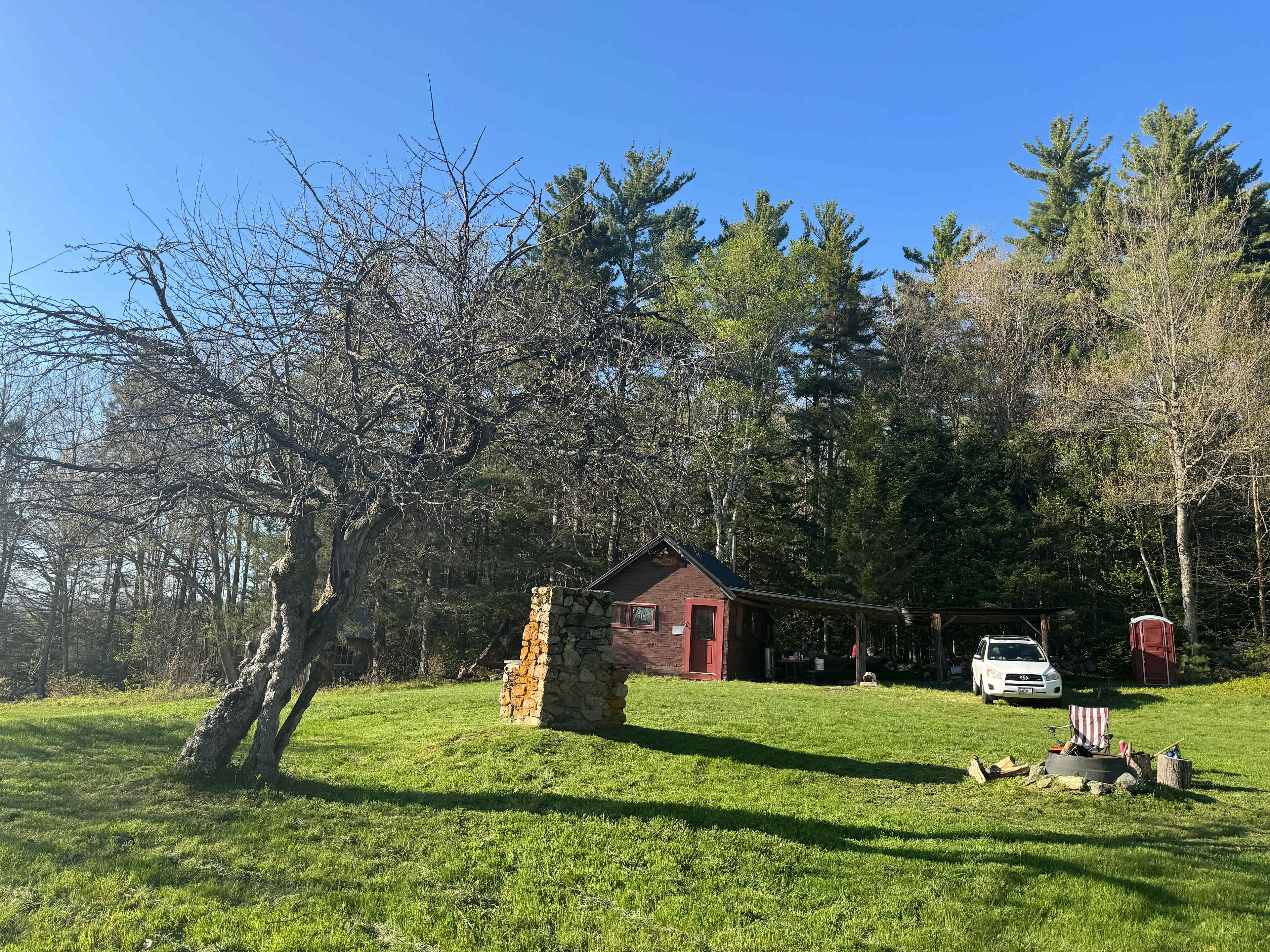 Cabin is not included but area around it is very usable 