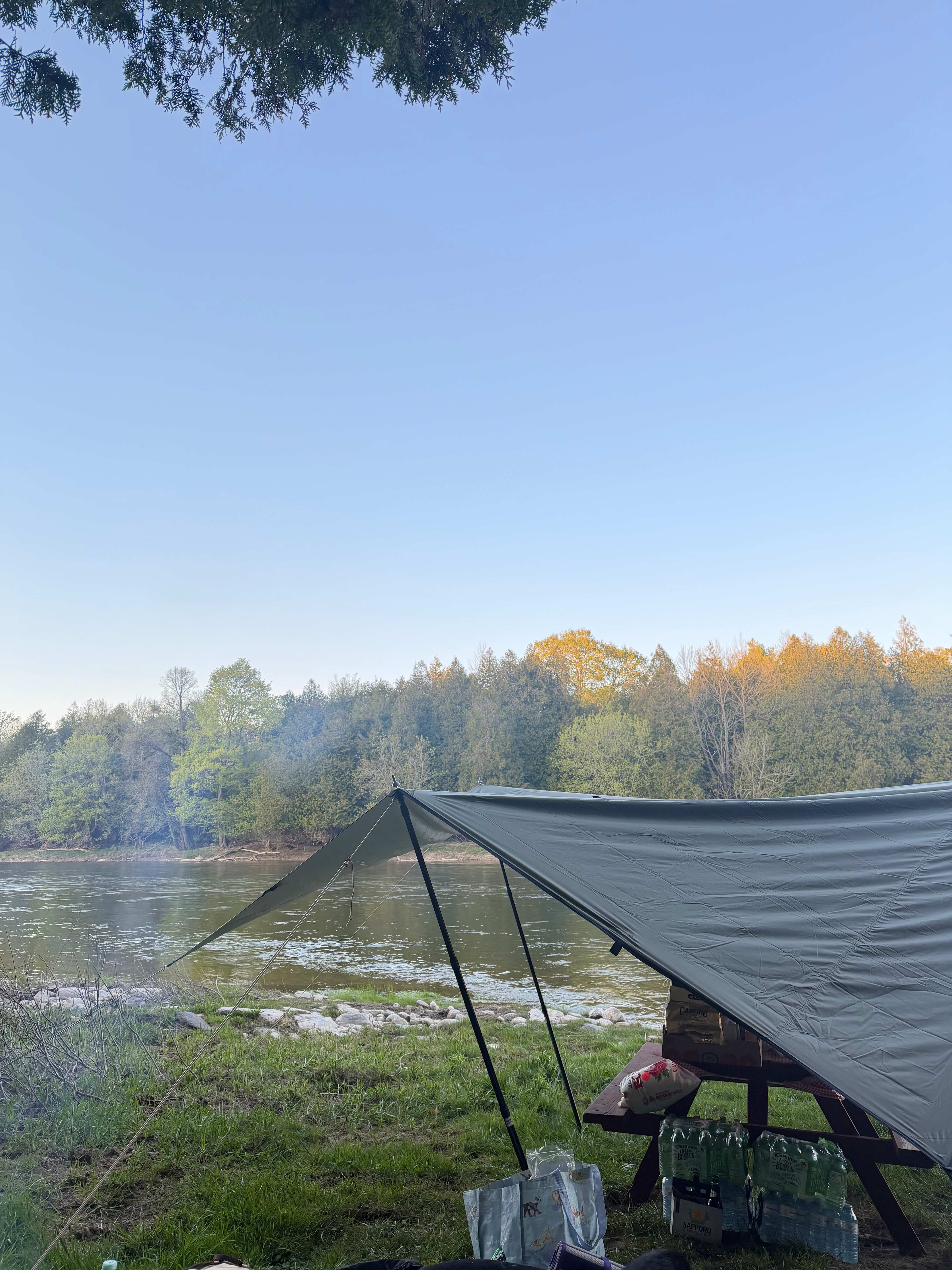 Options to place tent near river we put the table near river and all tents in the surrounding trees