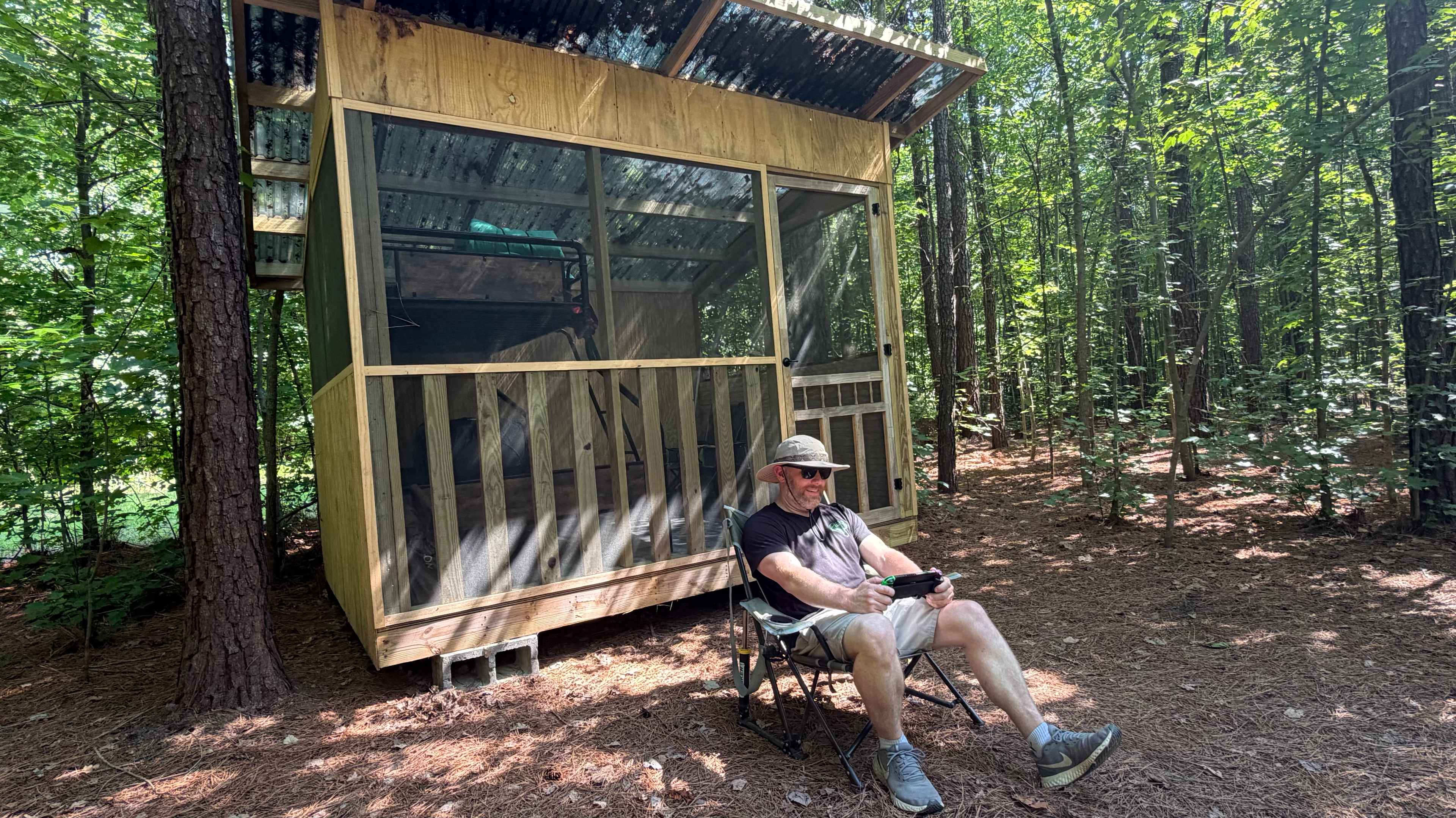 Playing my switch in front of the Micro-Cabin