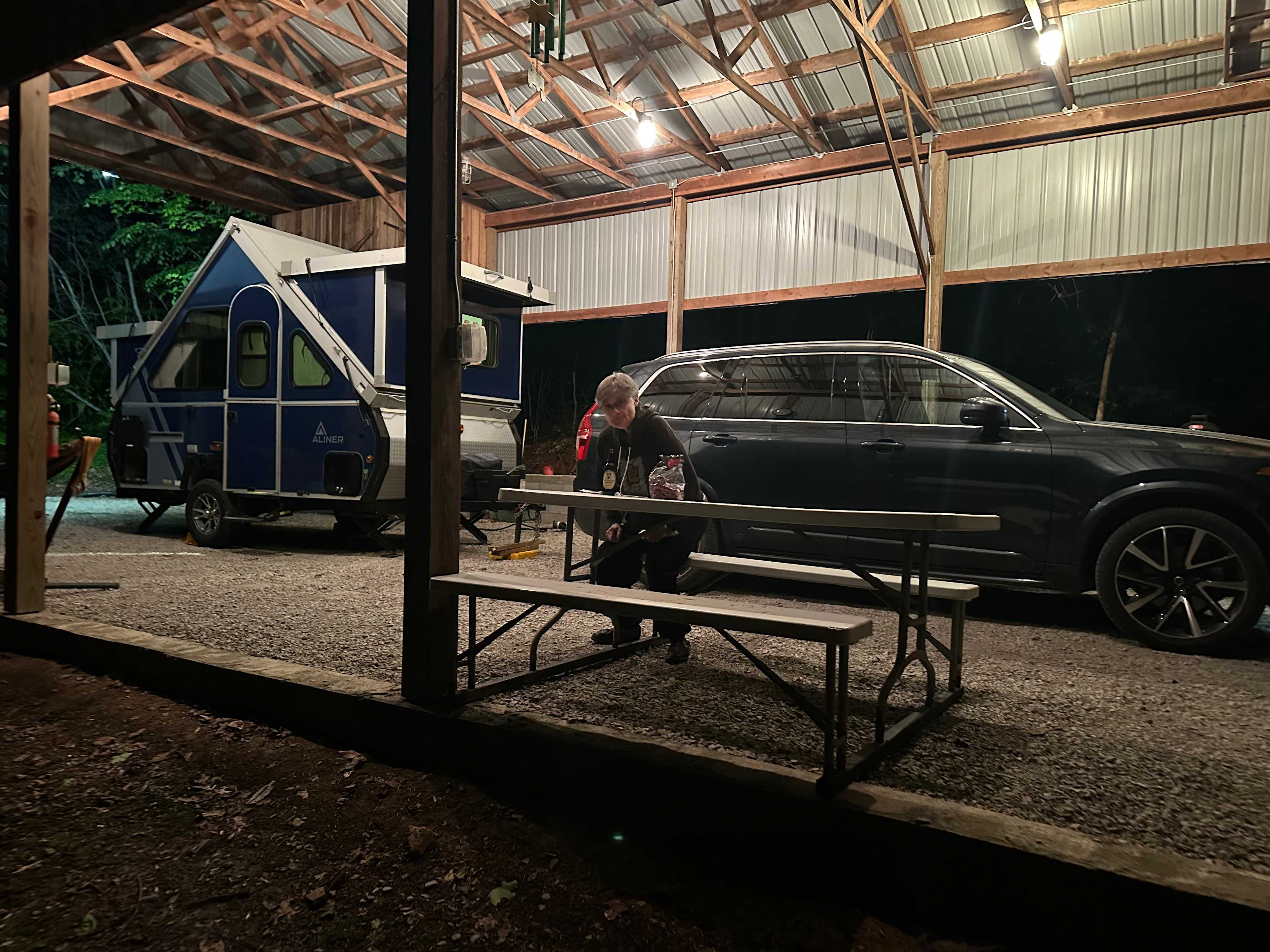 Dwarfed by the huge carport!