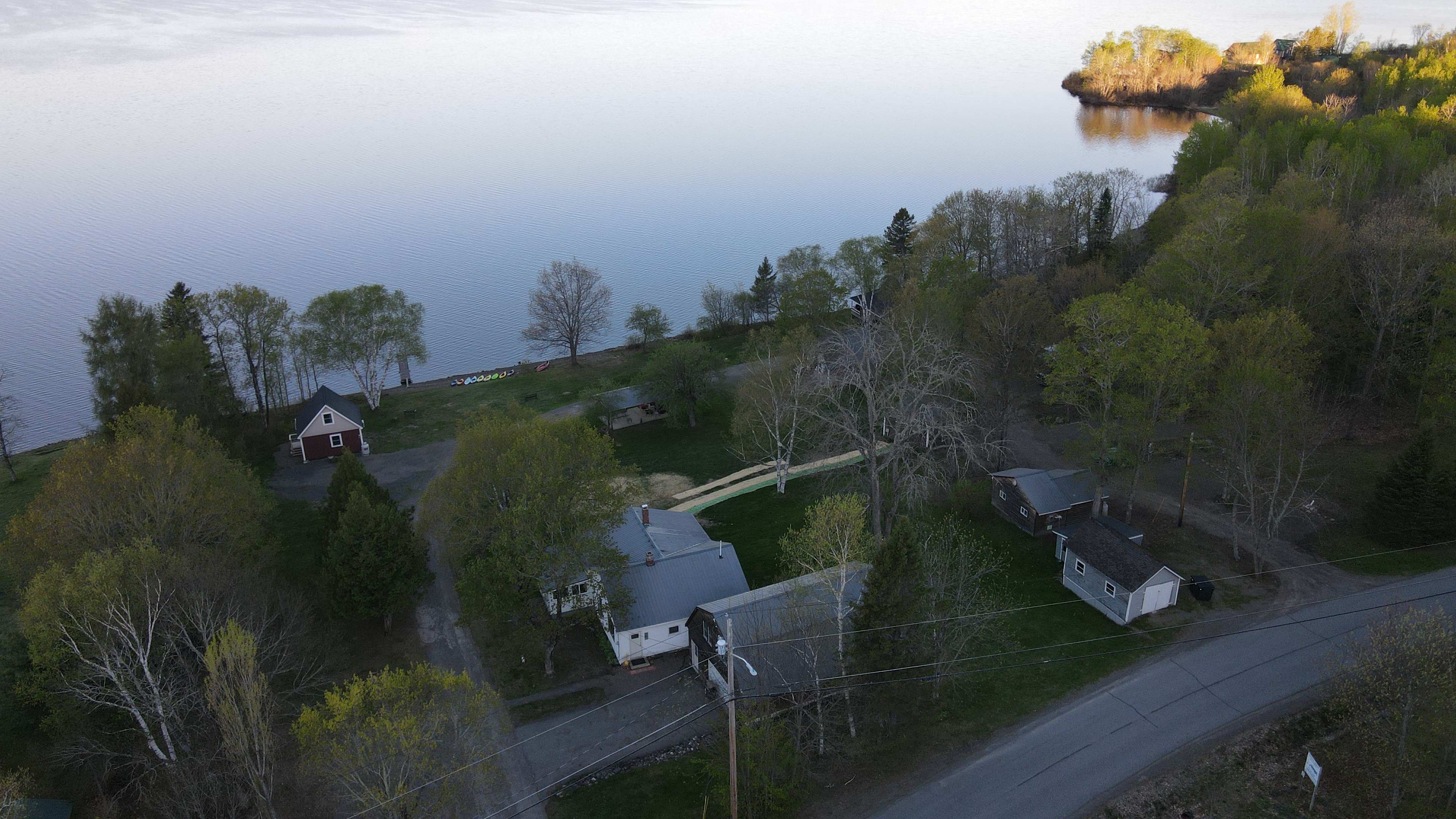 Overhead drone shot at Dusk