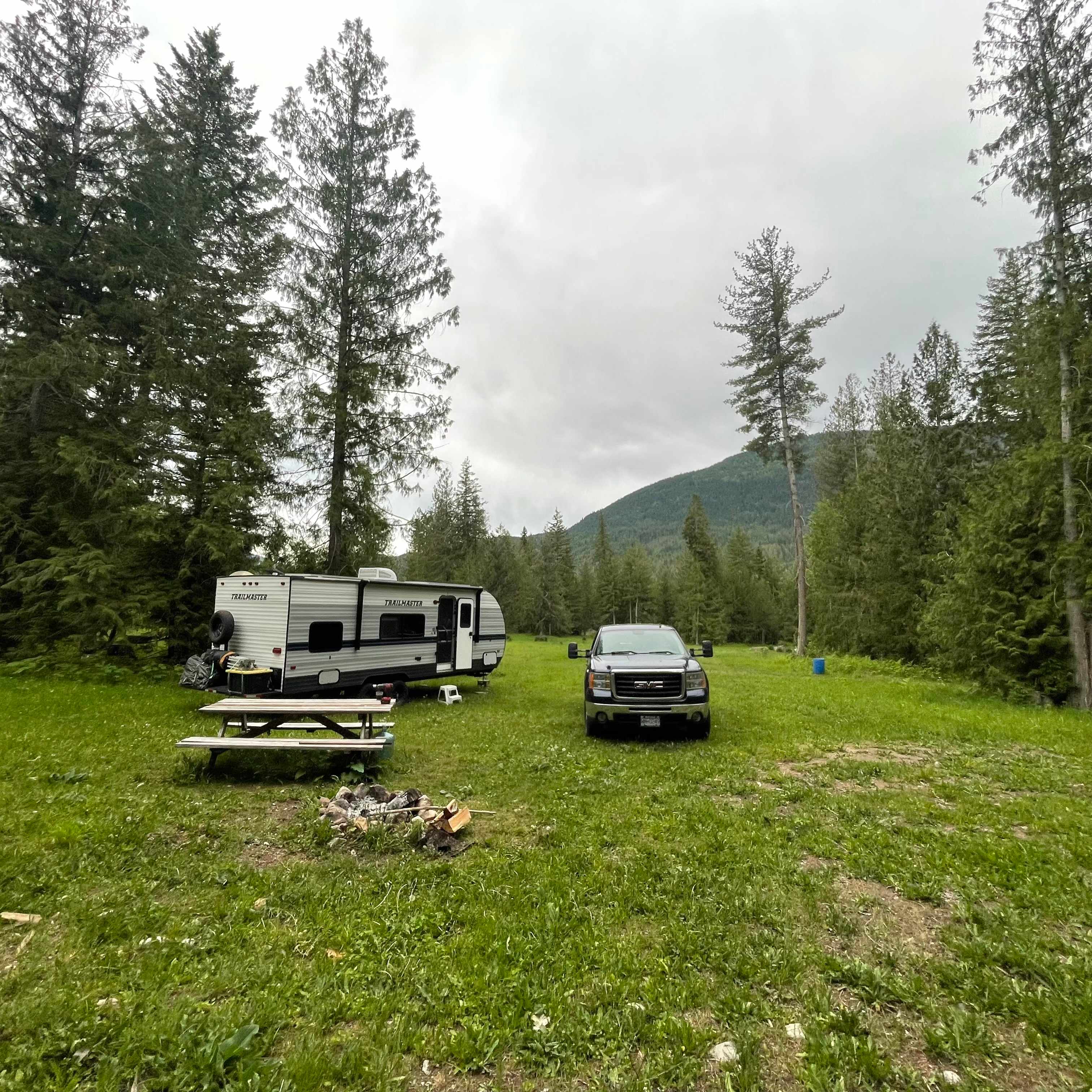 Mountain view RV spot. That’s a 25ft trailer. 