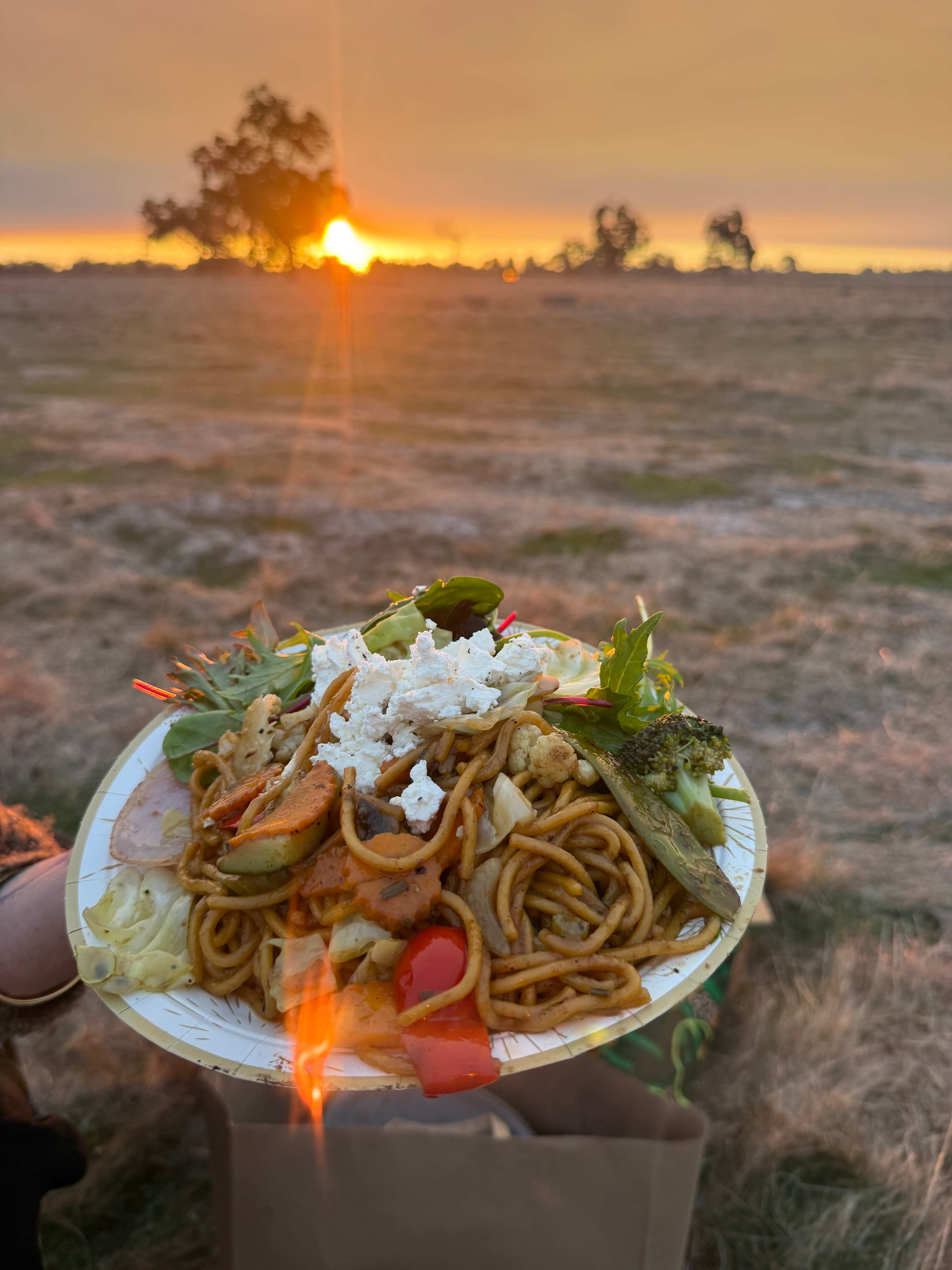Sunset at MIDWAY FARM STALL CAMPING
