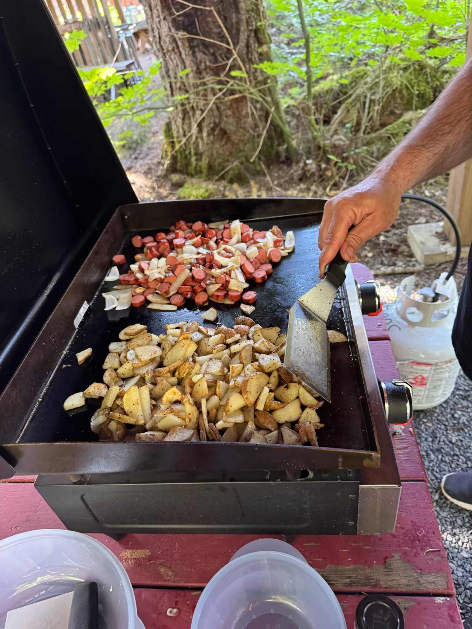 Enjoying dinner