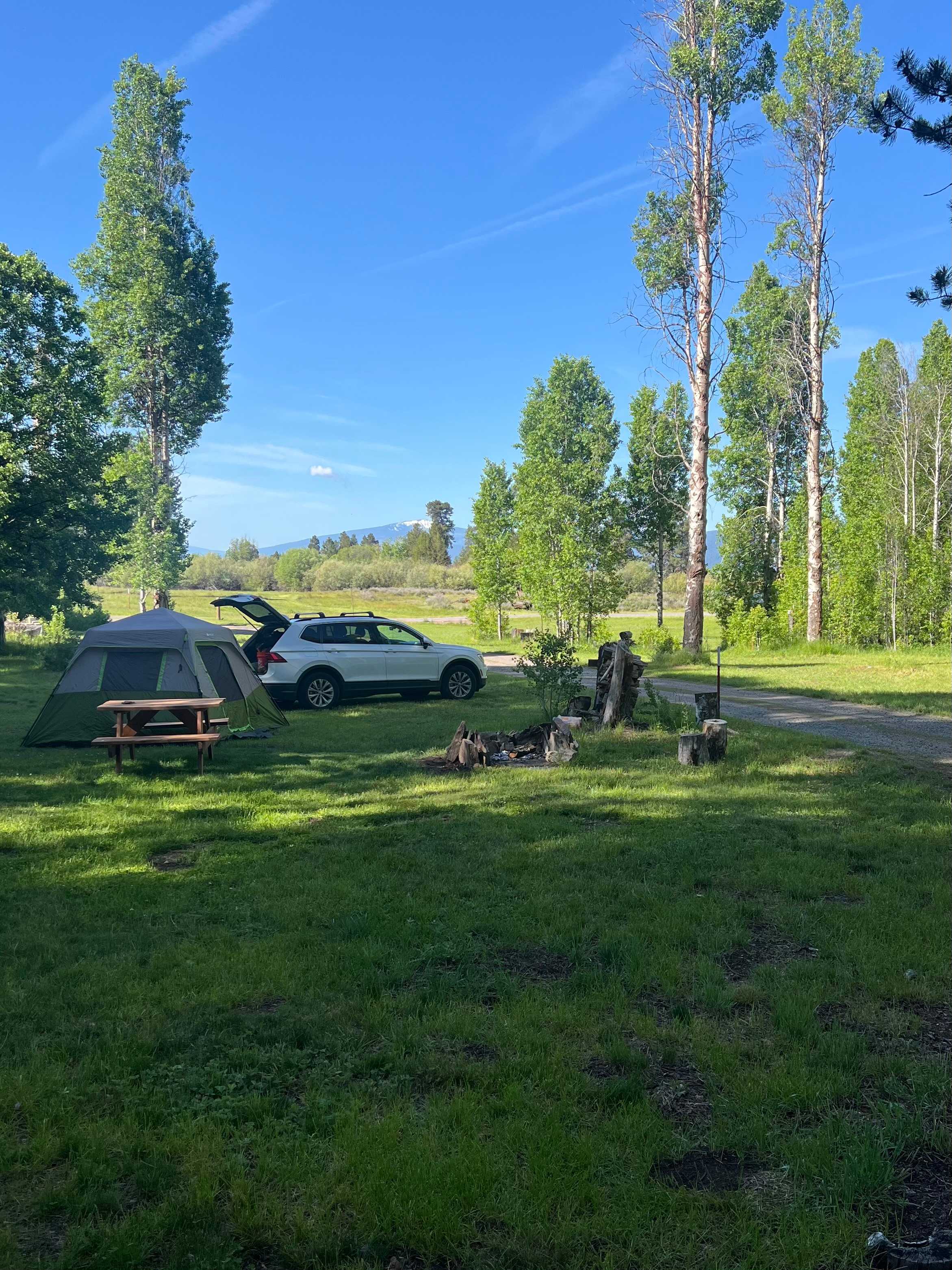 Tent camped but the site had the accommodations for RV hook up. Beautiful & peaceful location 