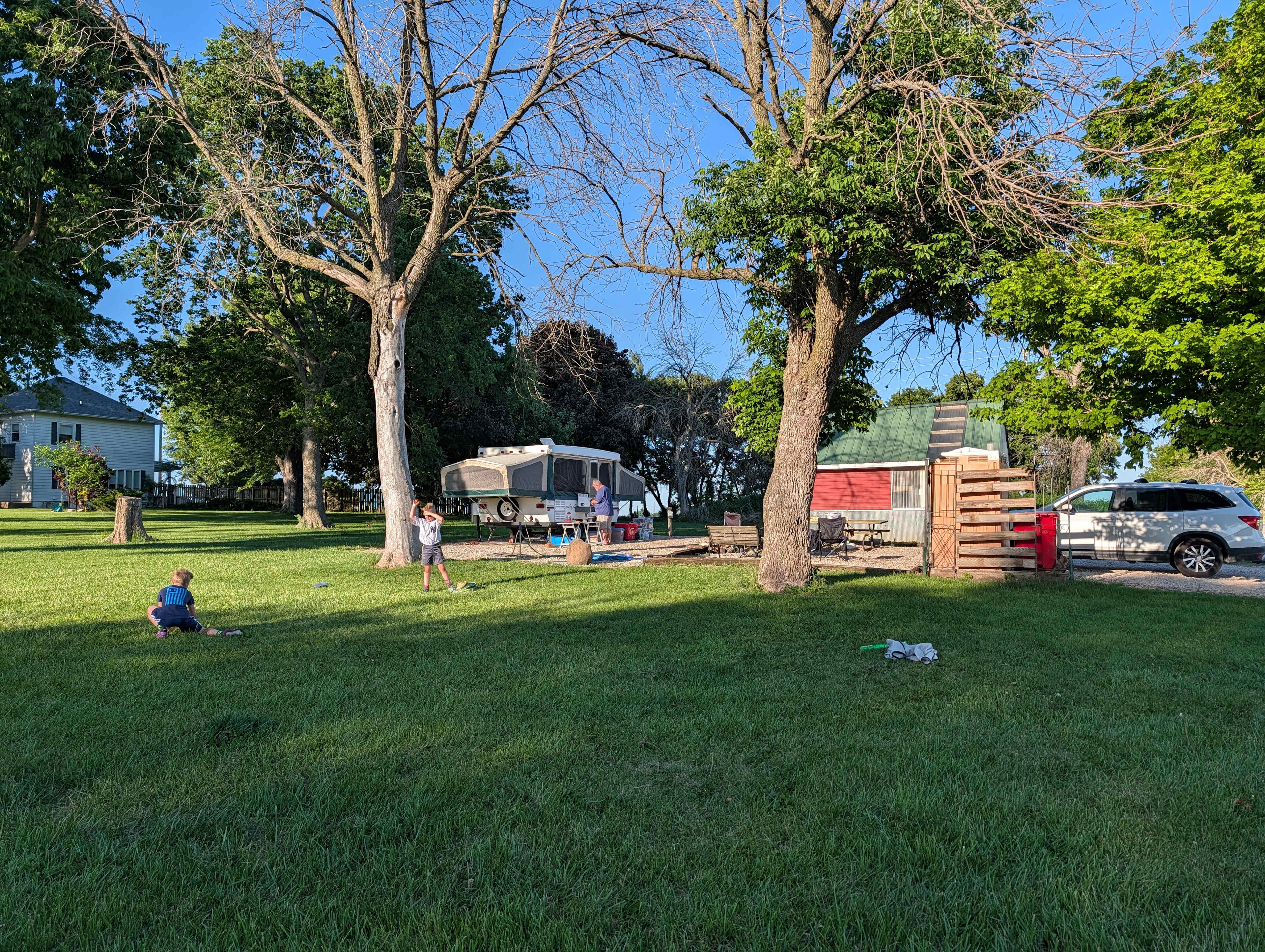 Site, port-a-potty, and greenhouse