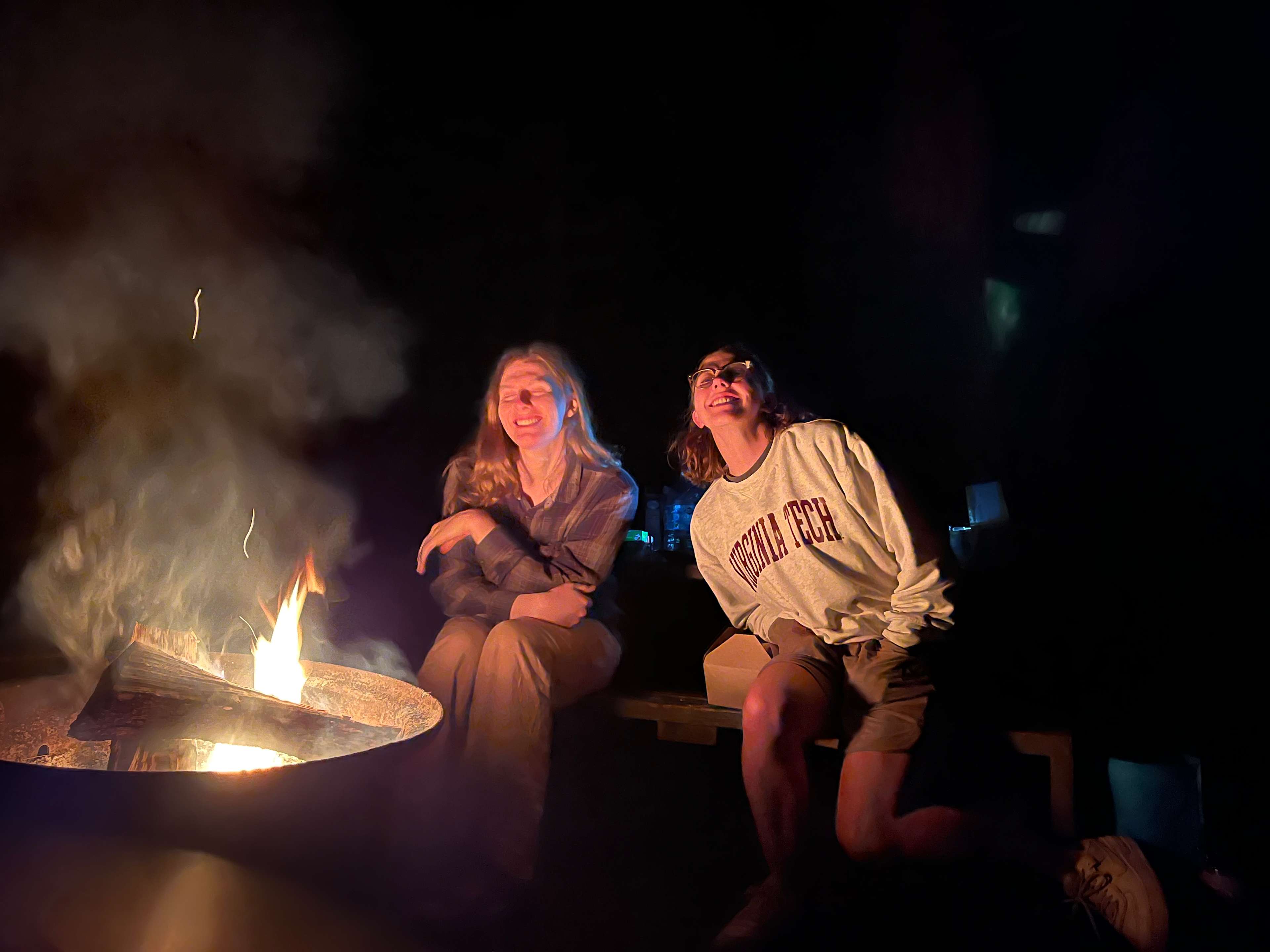 Enjoying the campfire