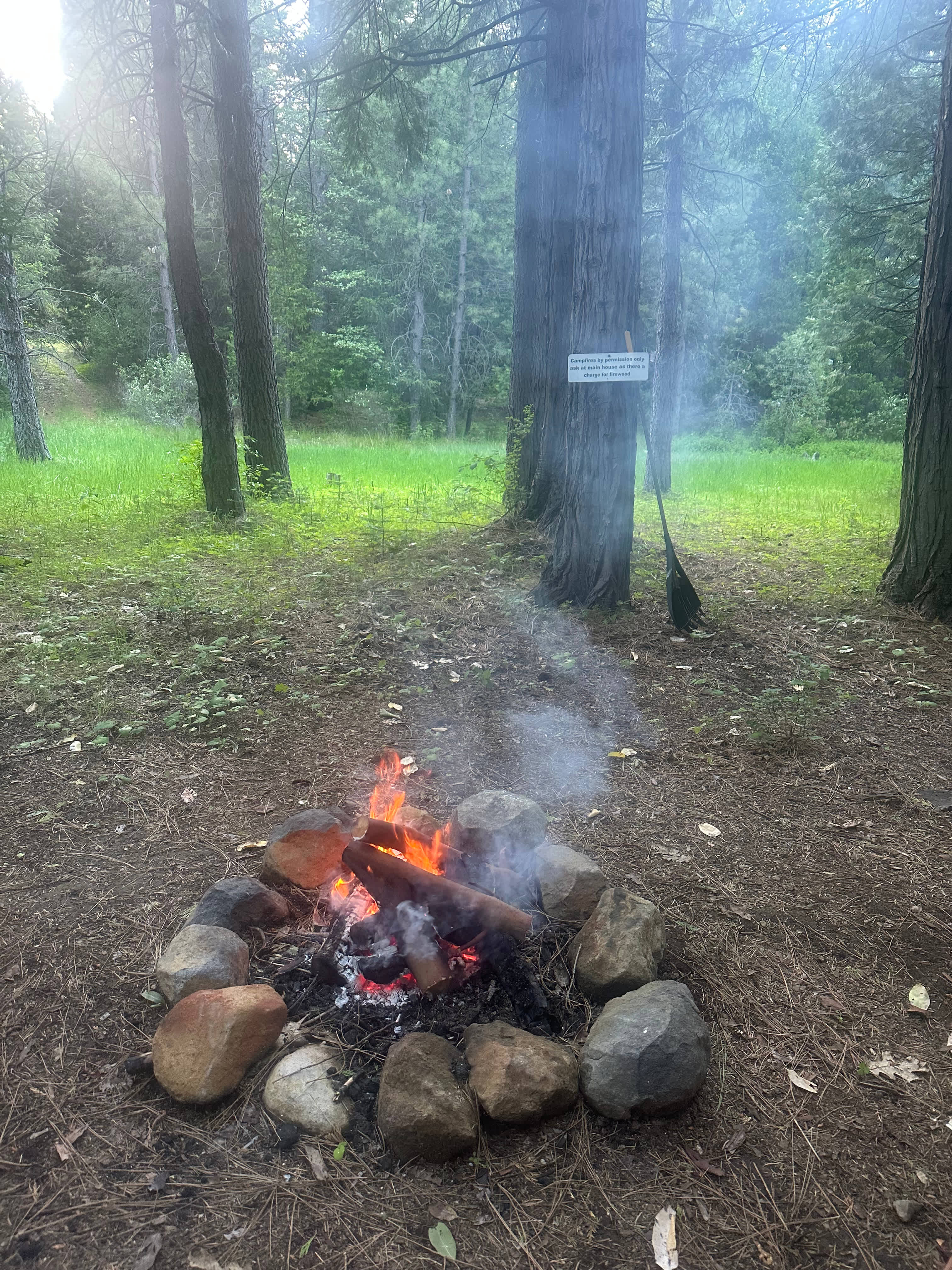 Campfire at Serenity Cabin