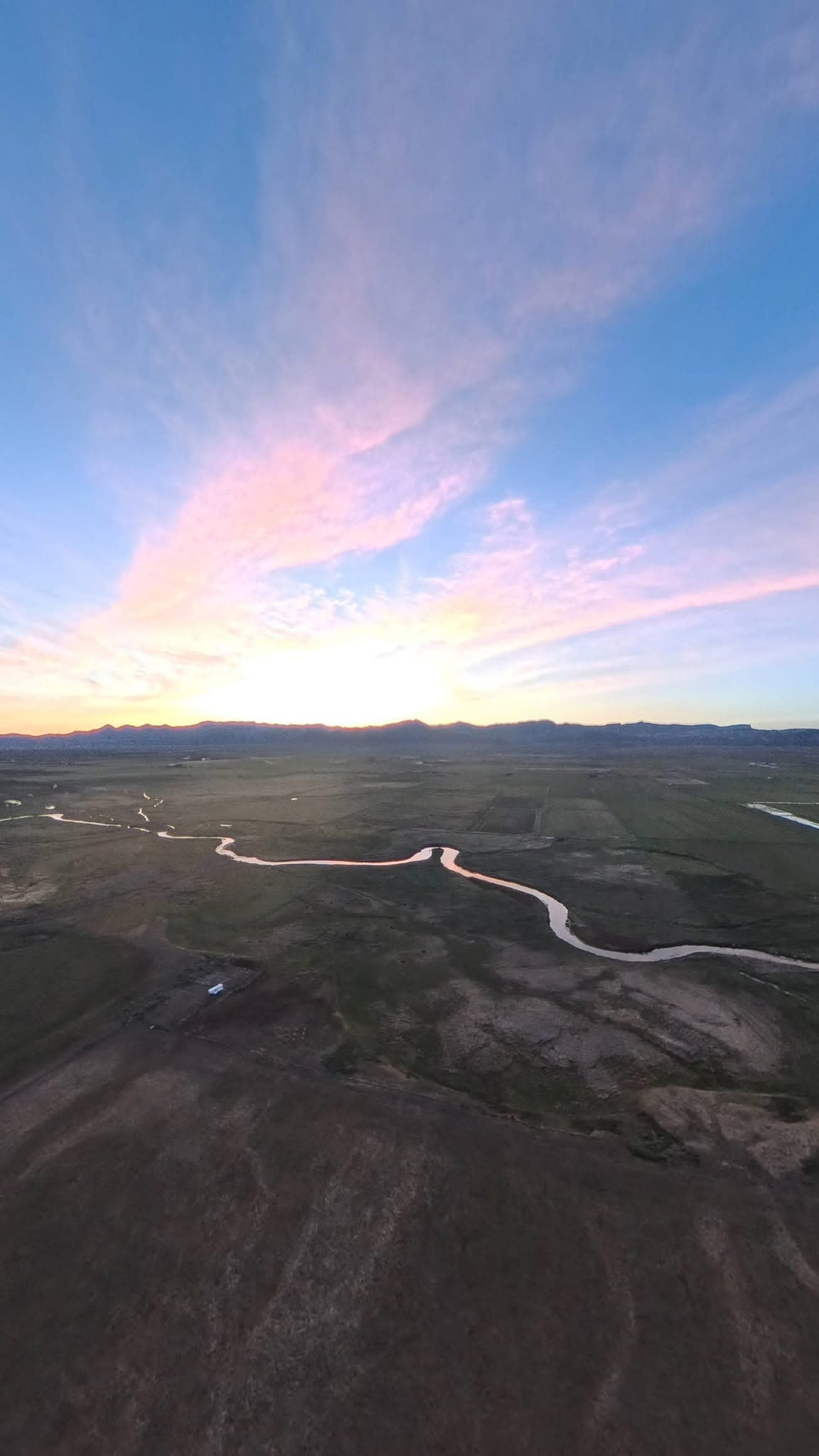 Sunrise was so pretty we threw the drone up really quick ♥️