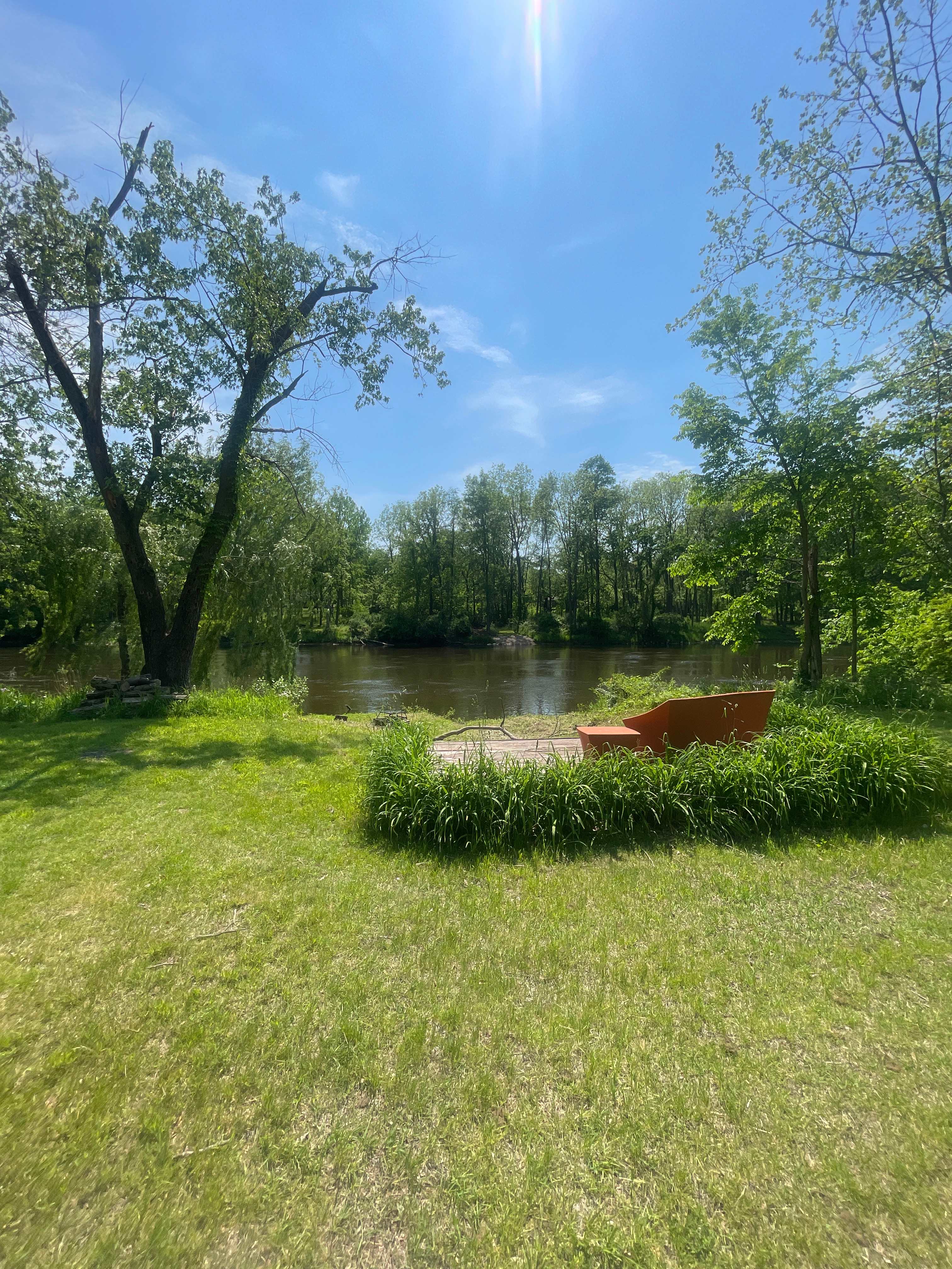 View of river from camp site.