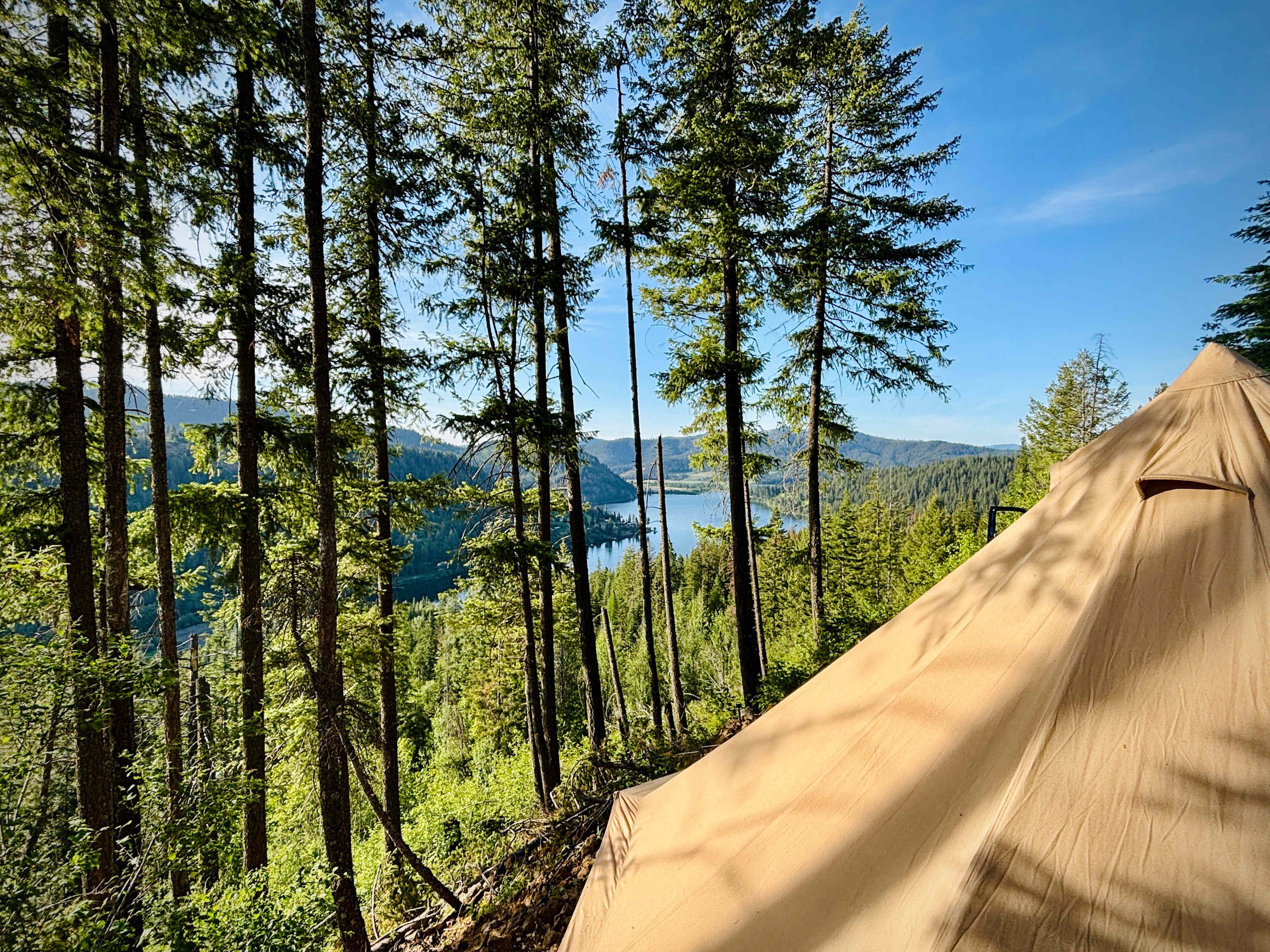 Lake views from The Terrace. Nestled into the mountainside, the site offers a comfortable mix of shade on warm summer afternoons and sweeping views of Black Lake and the surrounding landscape.