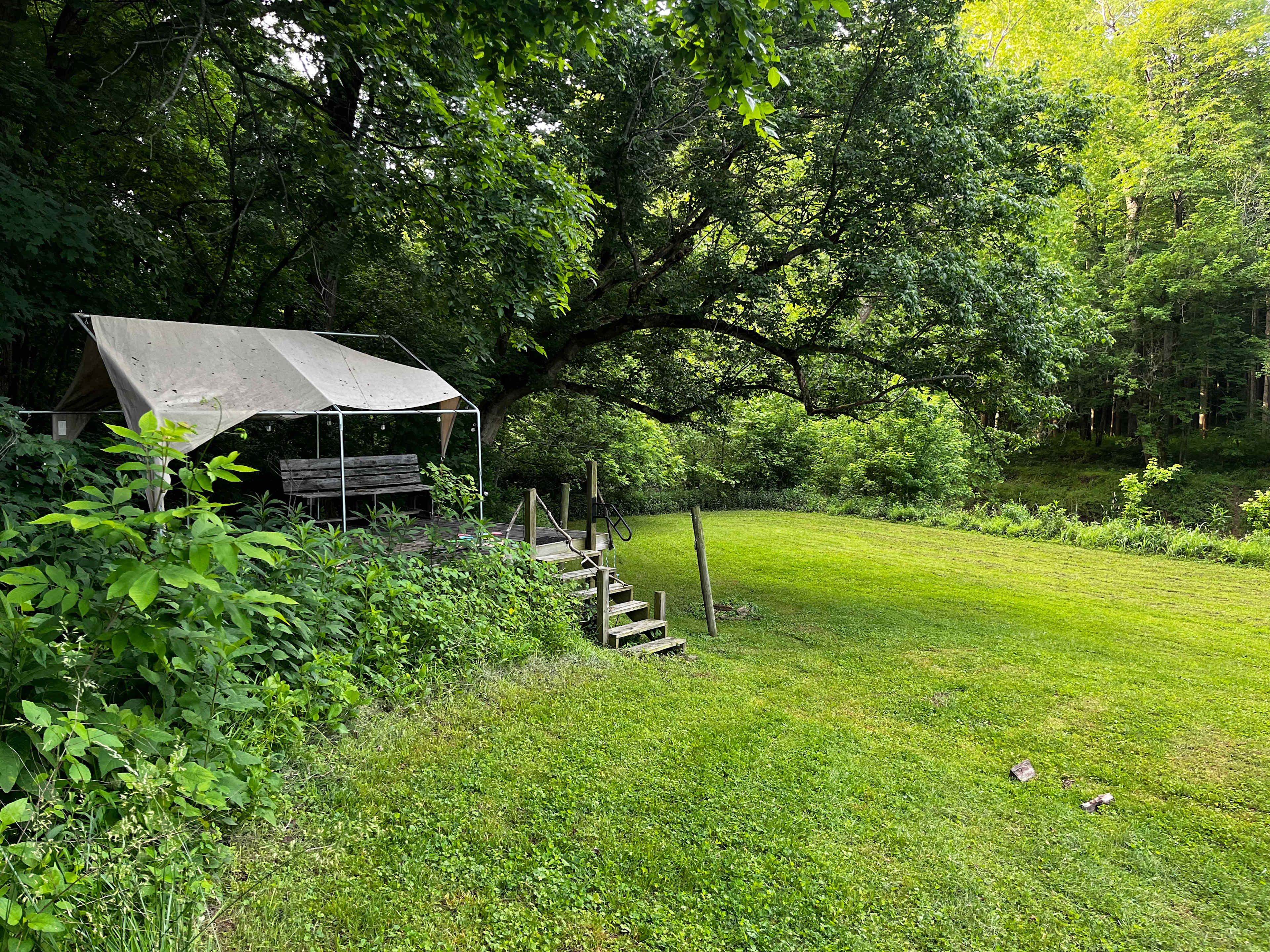 View of tent platform.