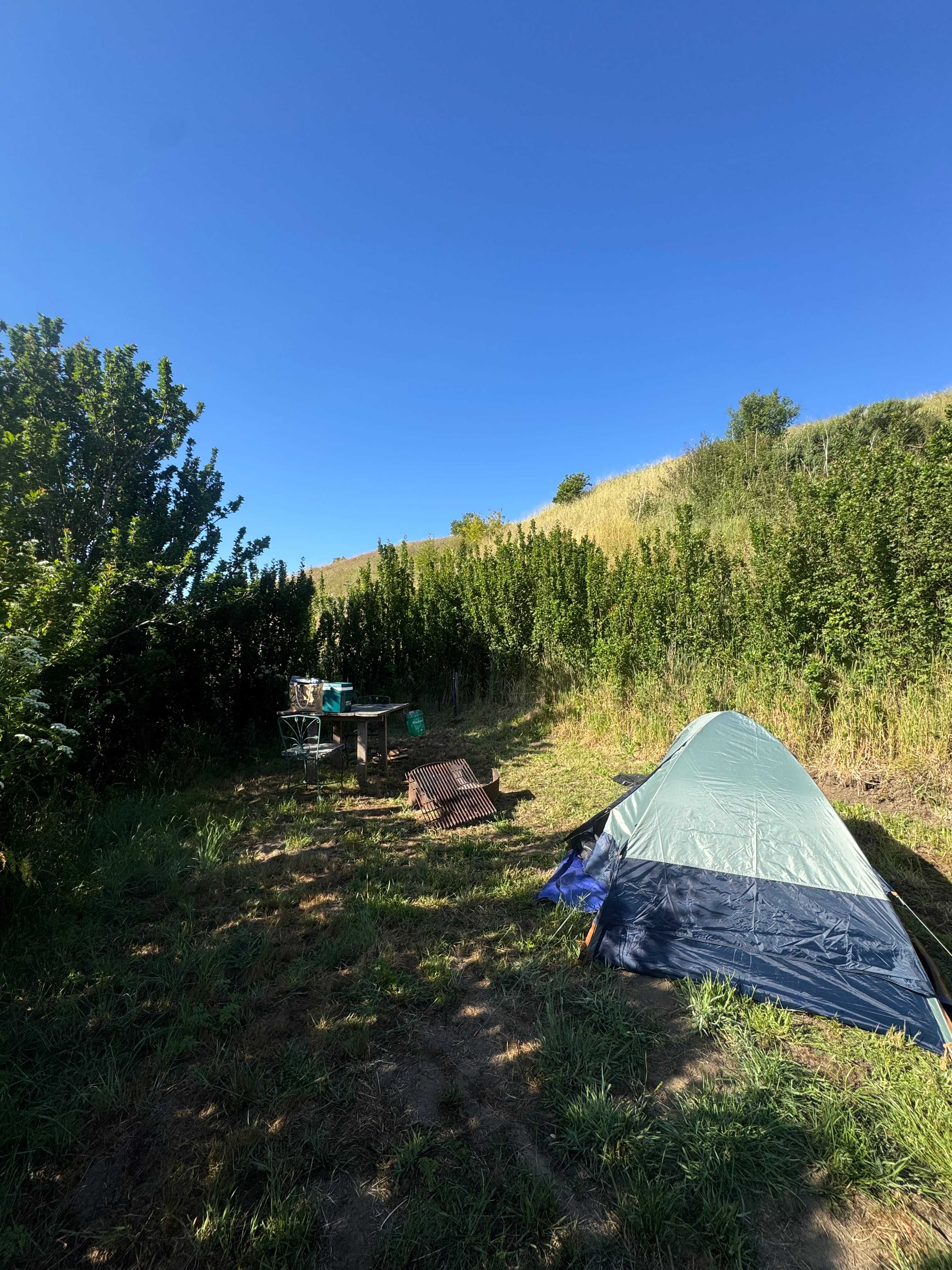 Tucked in campsite 
