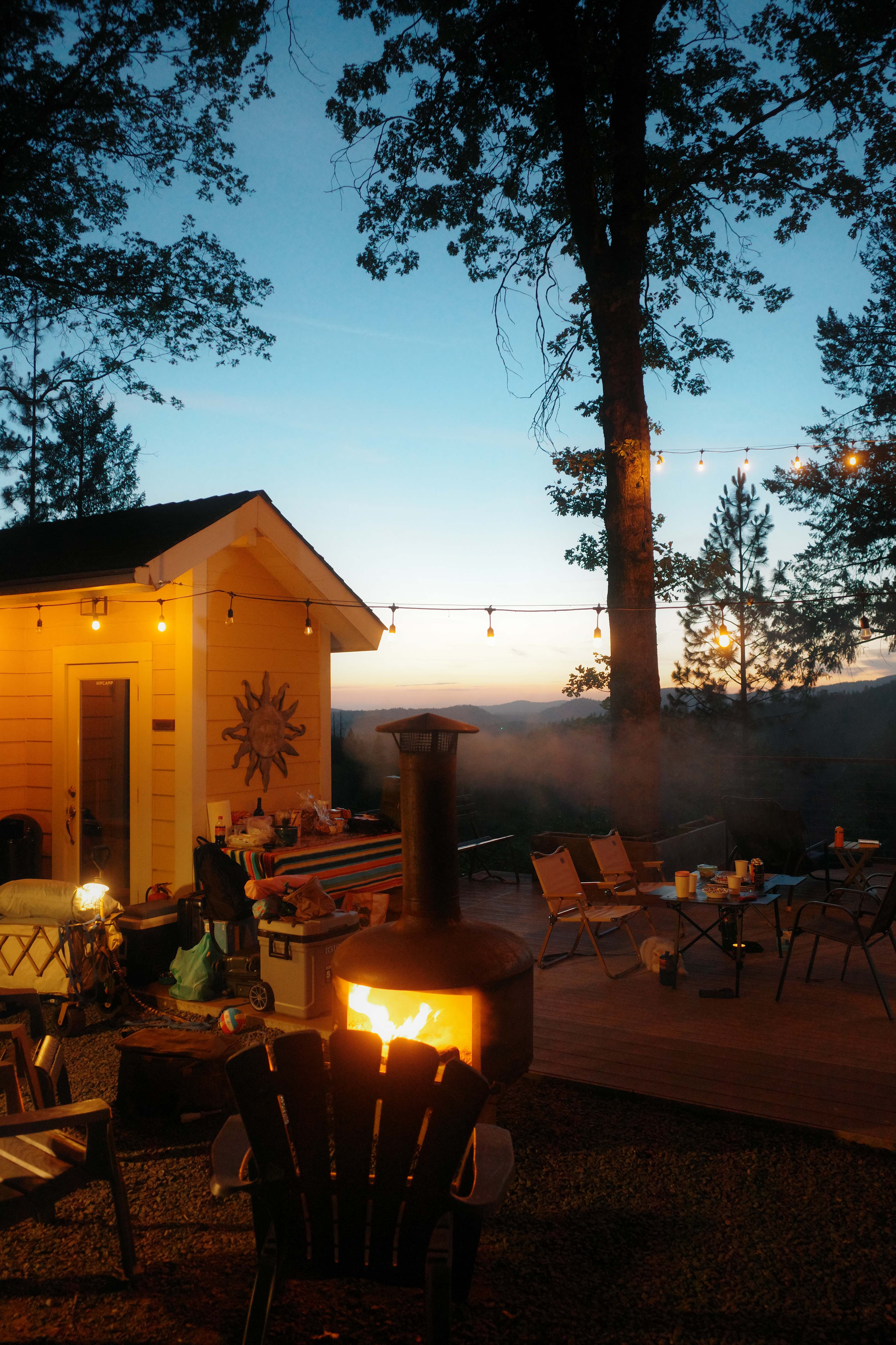 Campsite at sunset