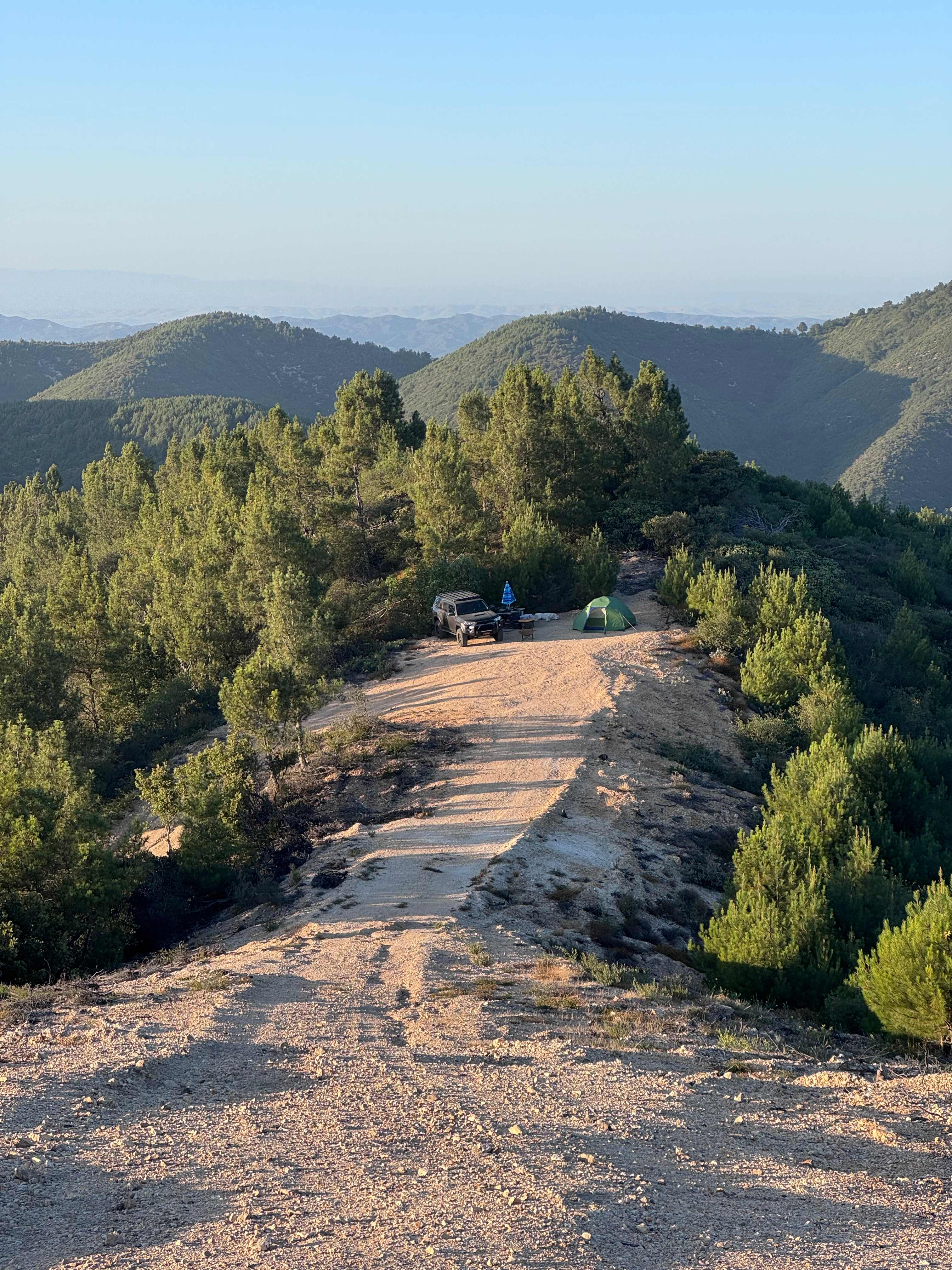 View of campsite from up the hill