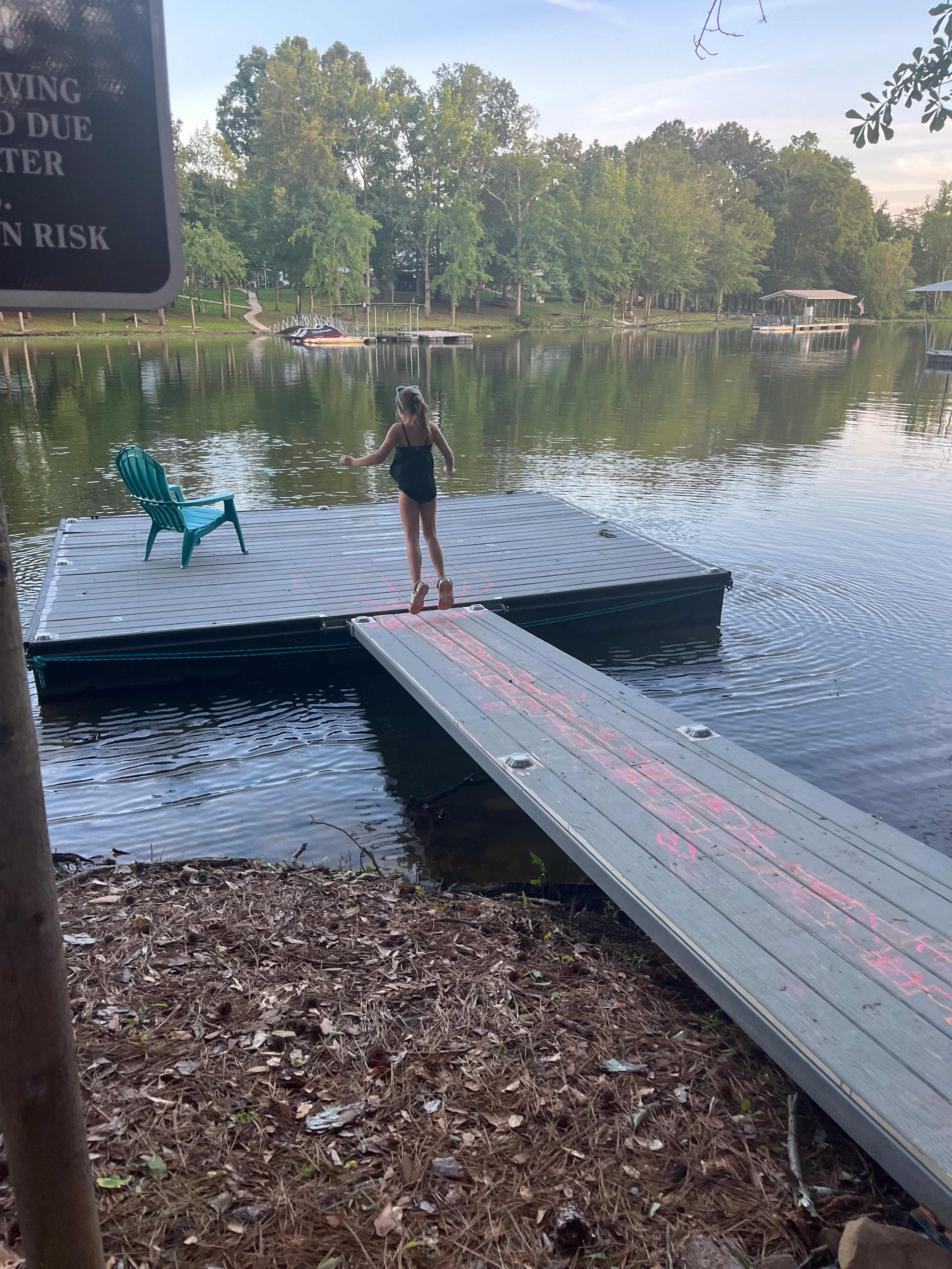 Hop scotch on a boat doc 