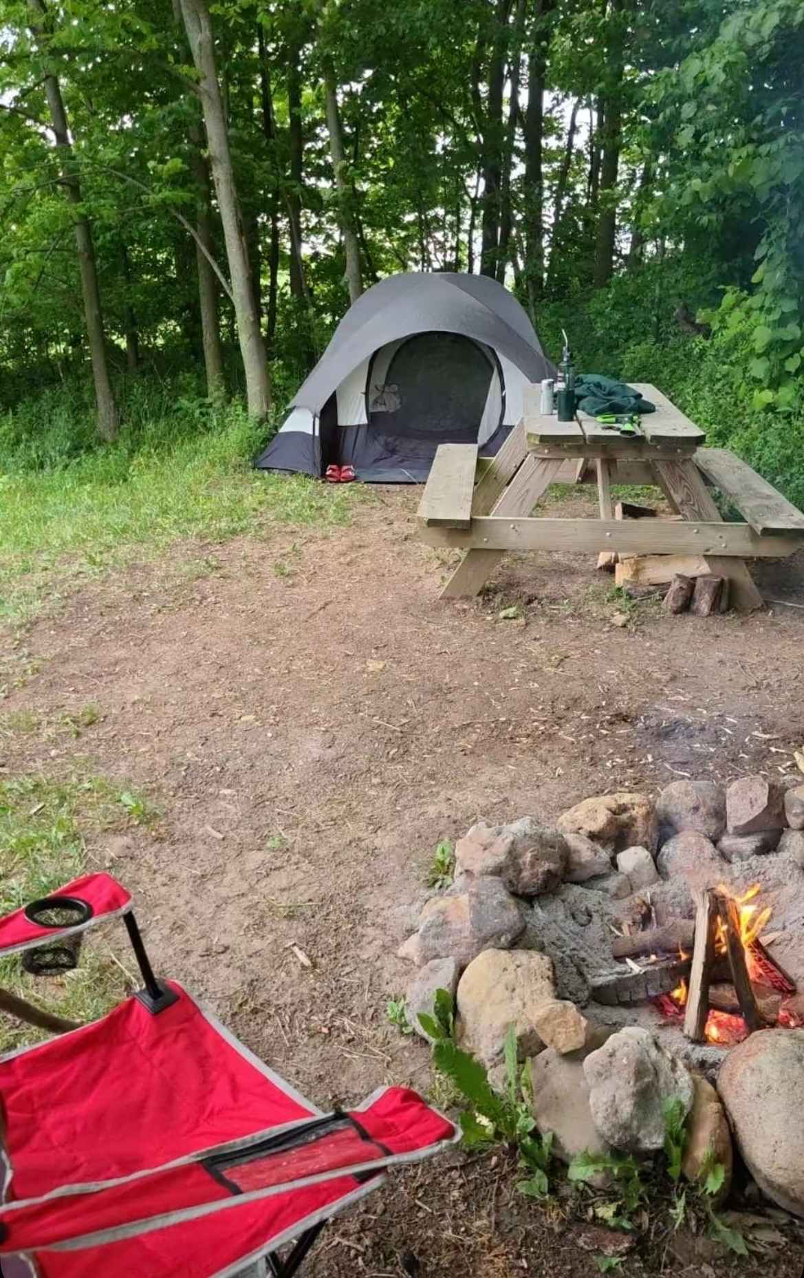 Fire pit, and he provided cooking grates and a charcoal grill