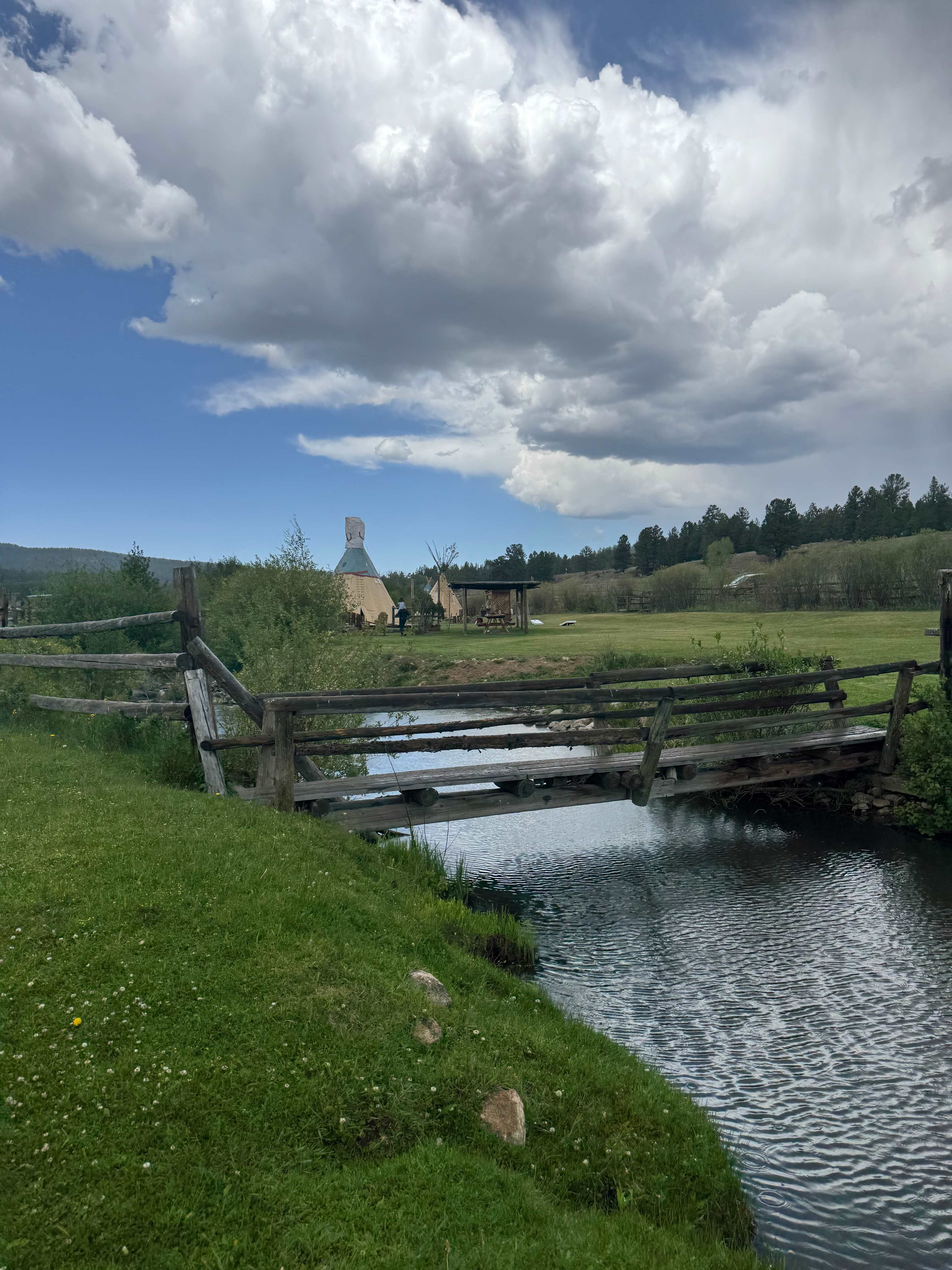 Creekside Glamping Tipis on Off-Grid, 70 Acre Working Ranch