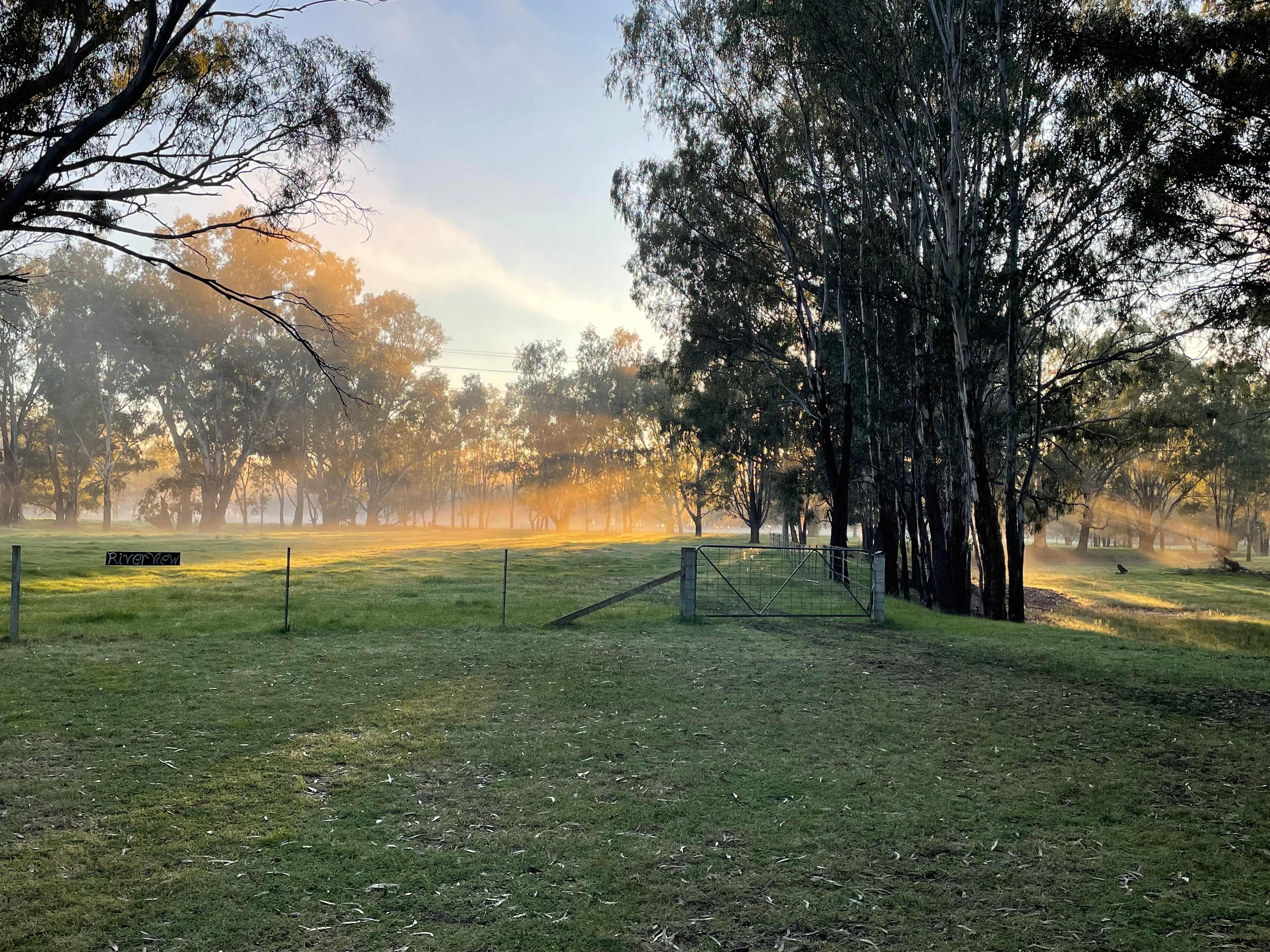 Sunrise on a crisp clear morning.