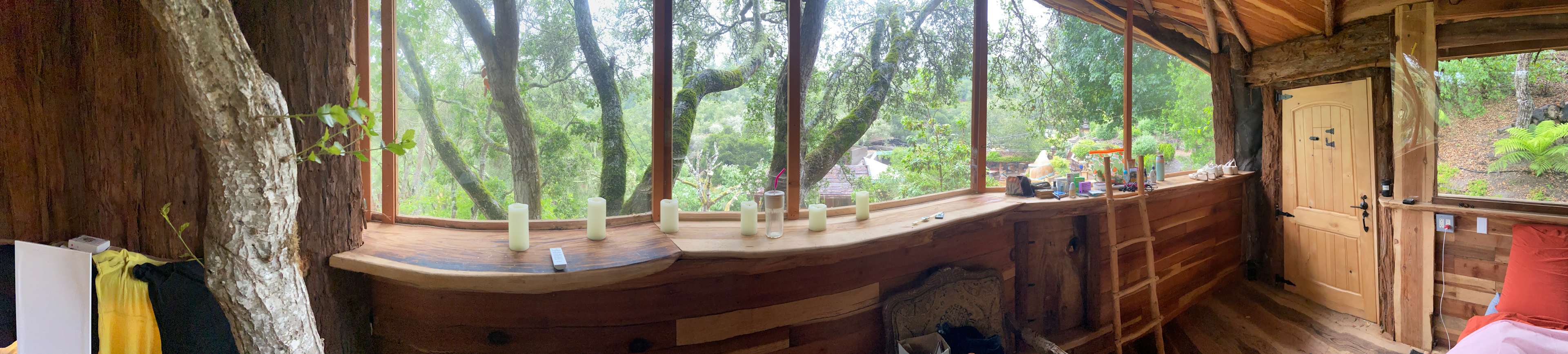 Panorama of the view inside our cabin