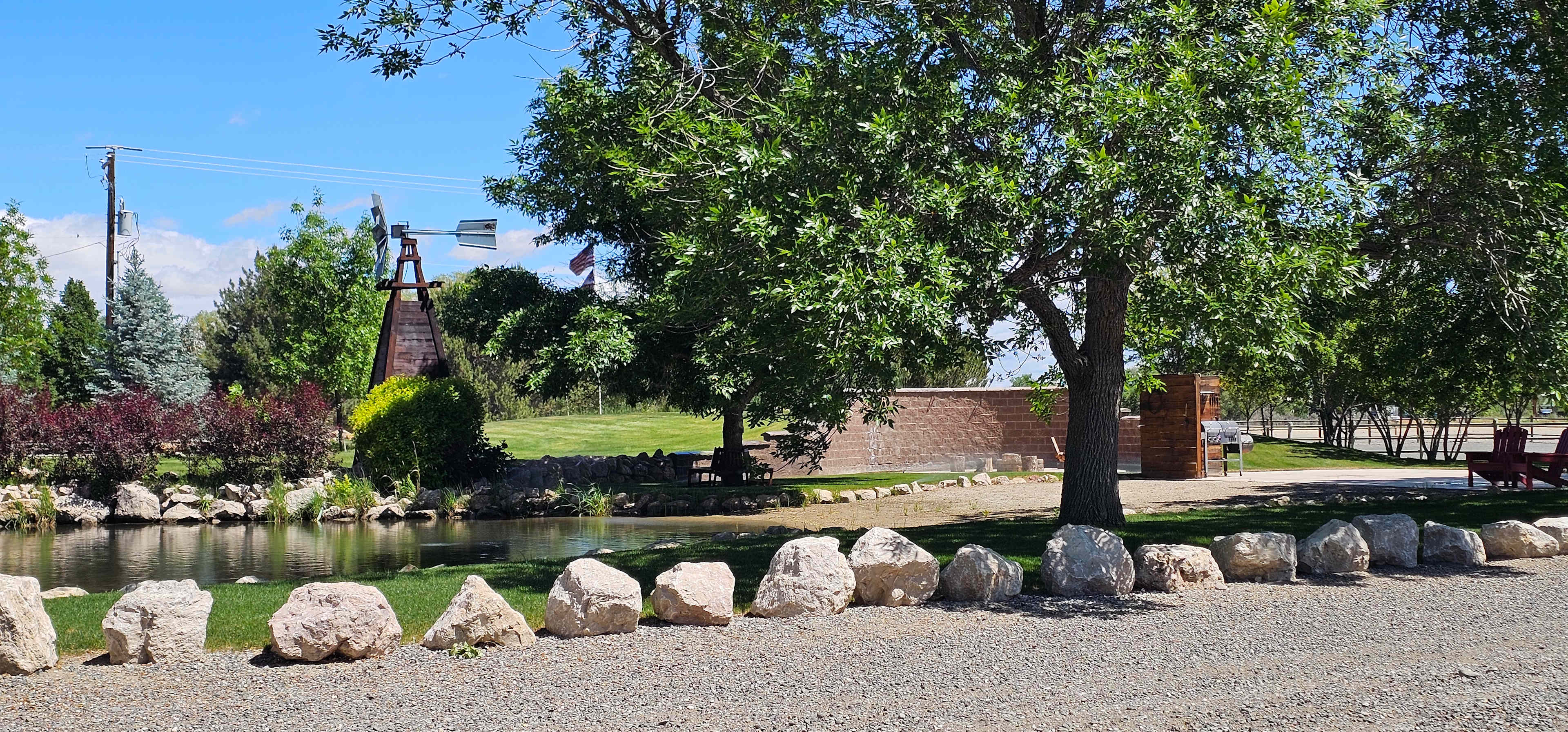 View of pond area.