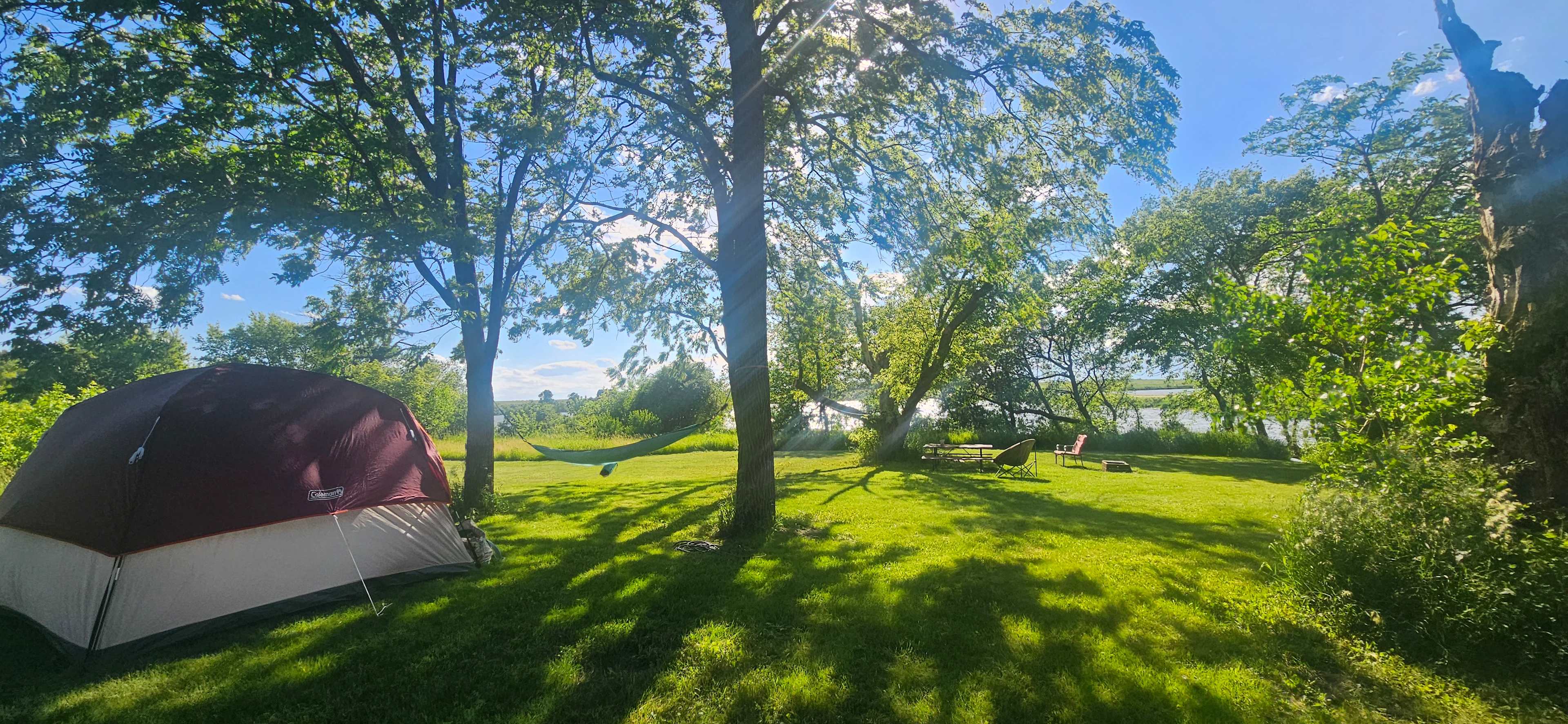 Camping on private lake