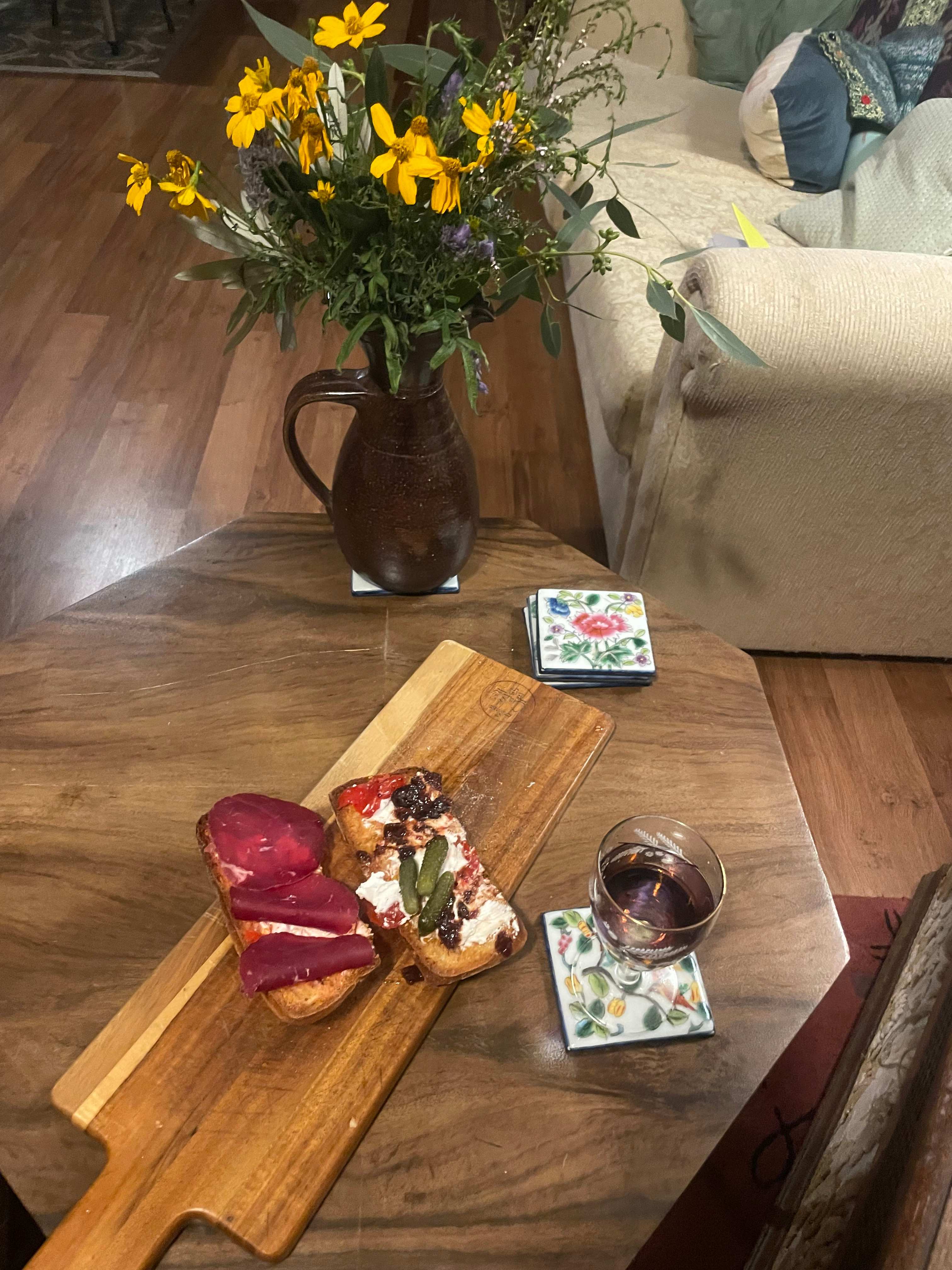 Homely touches with garden flowers