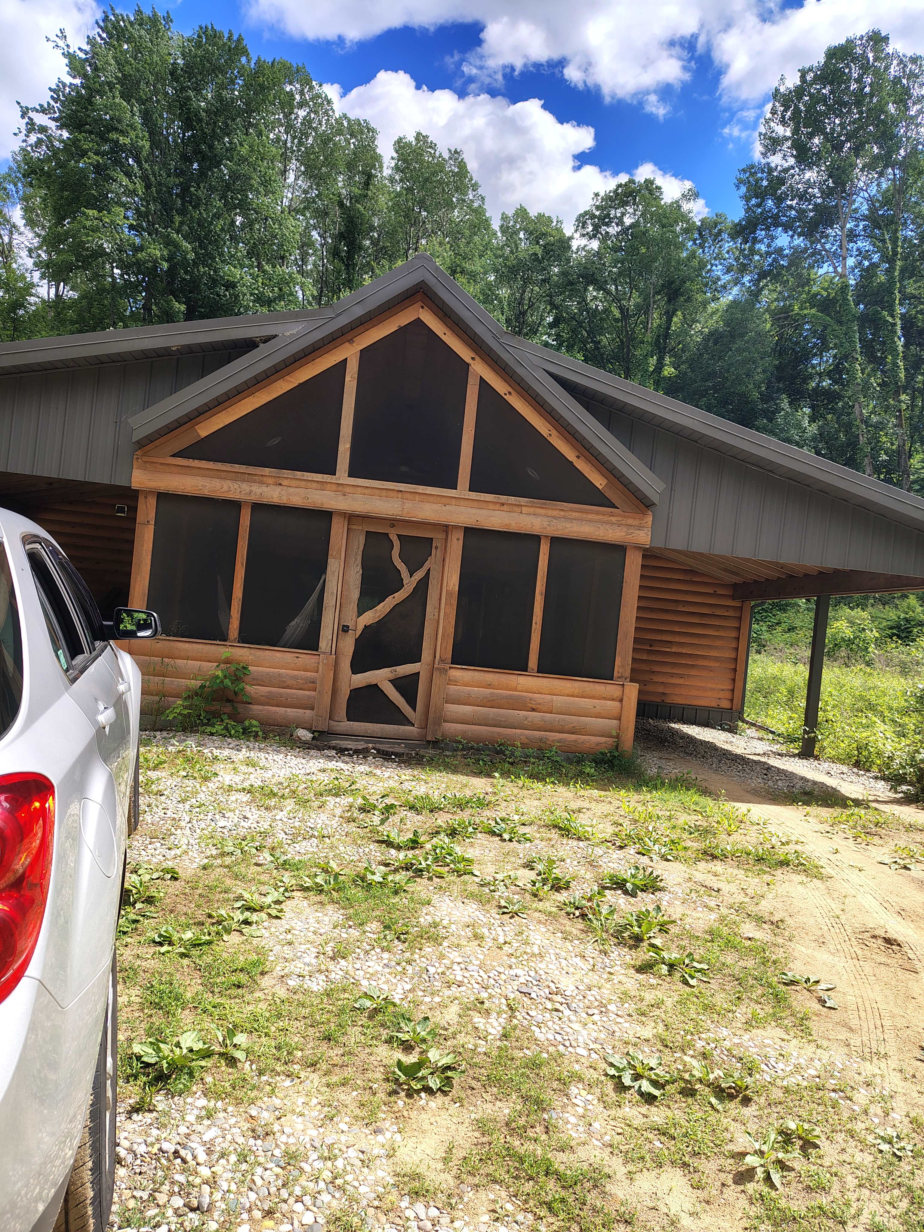 Cabin in the woods.