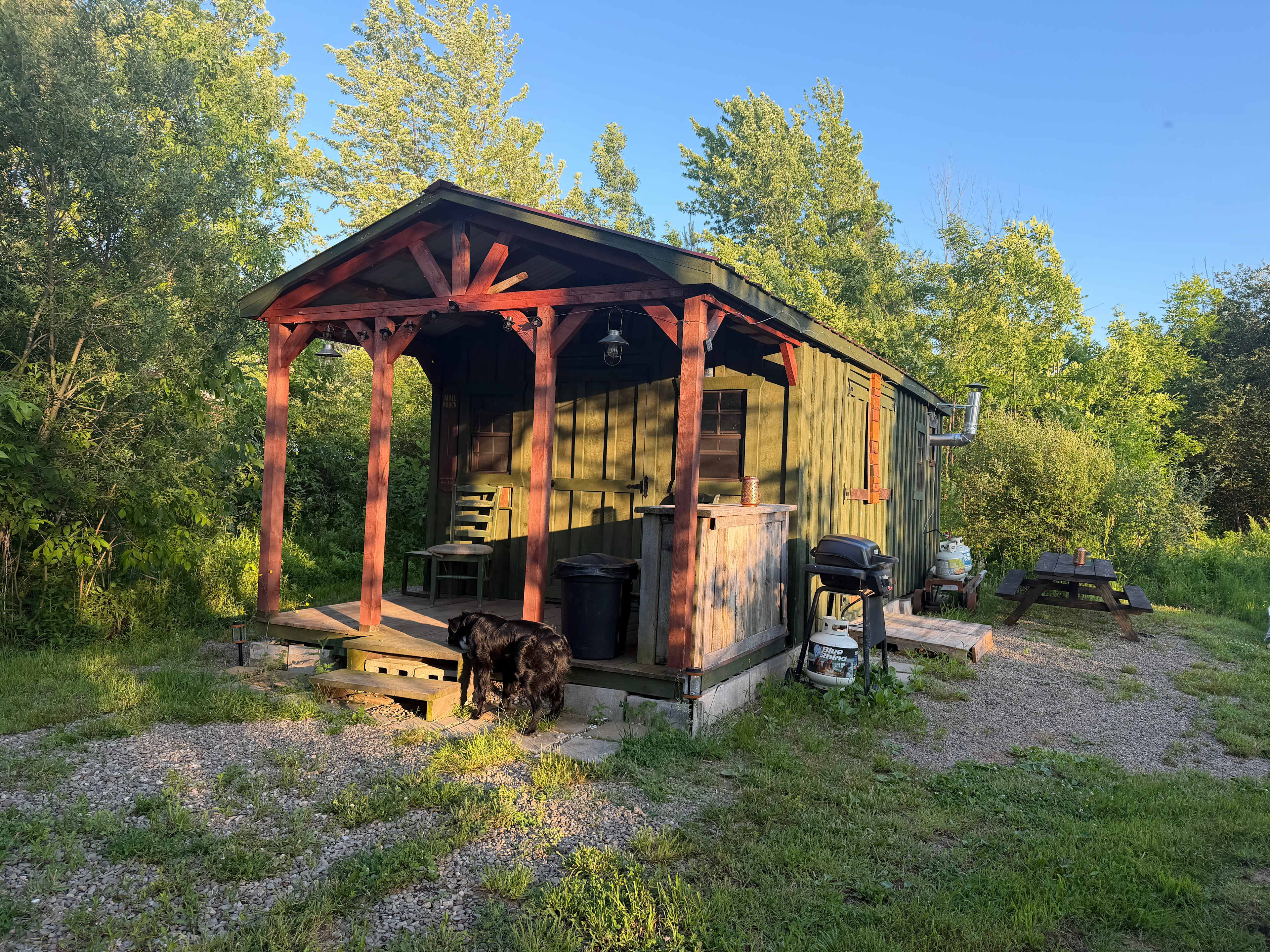 Main cabin and outdoor entertainment space 