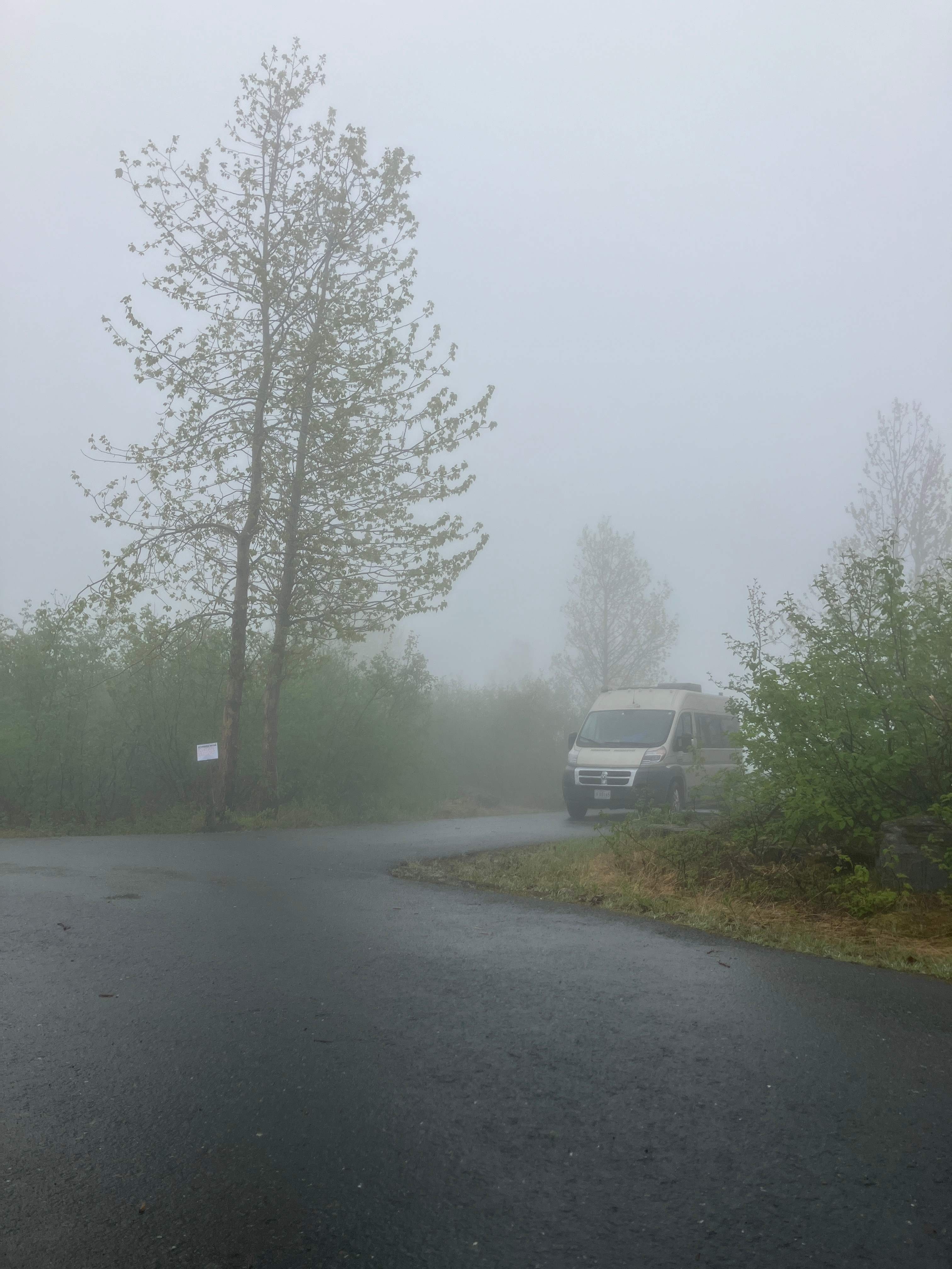 Can get foggy up near the pass!
