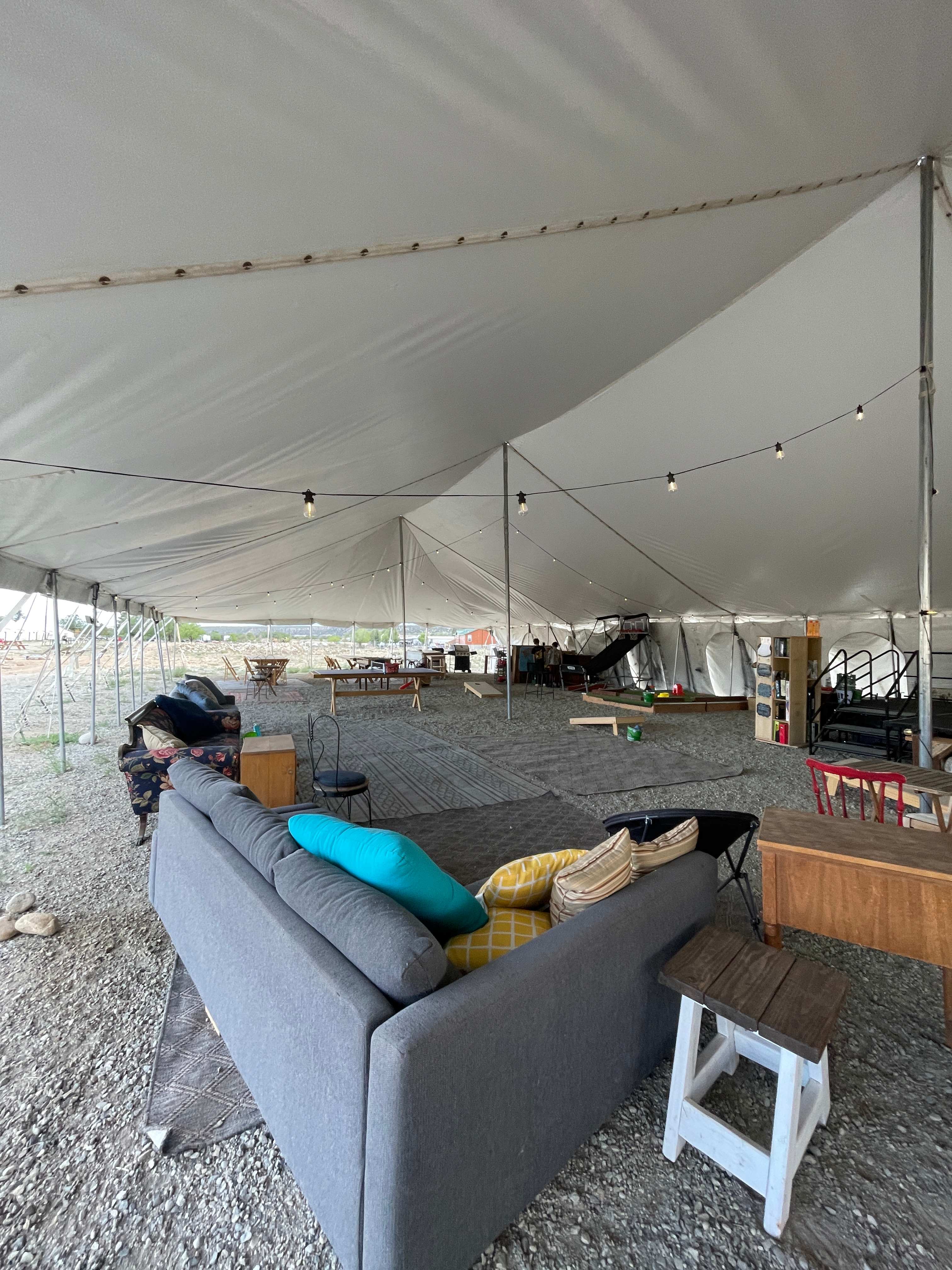 Community tent with other amenities and comfort