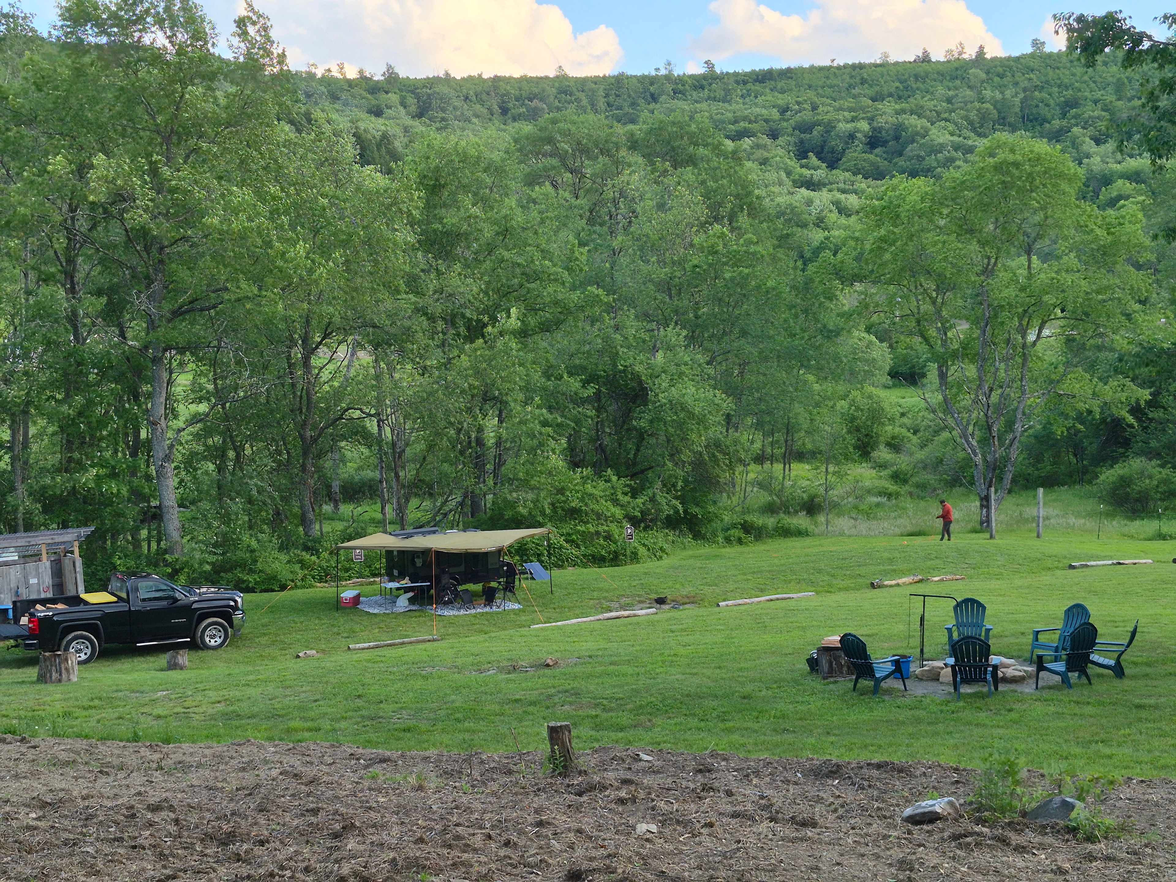 This is the site from up on the hill looking down! It's wide open and private.