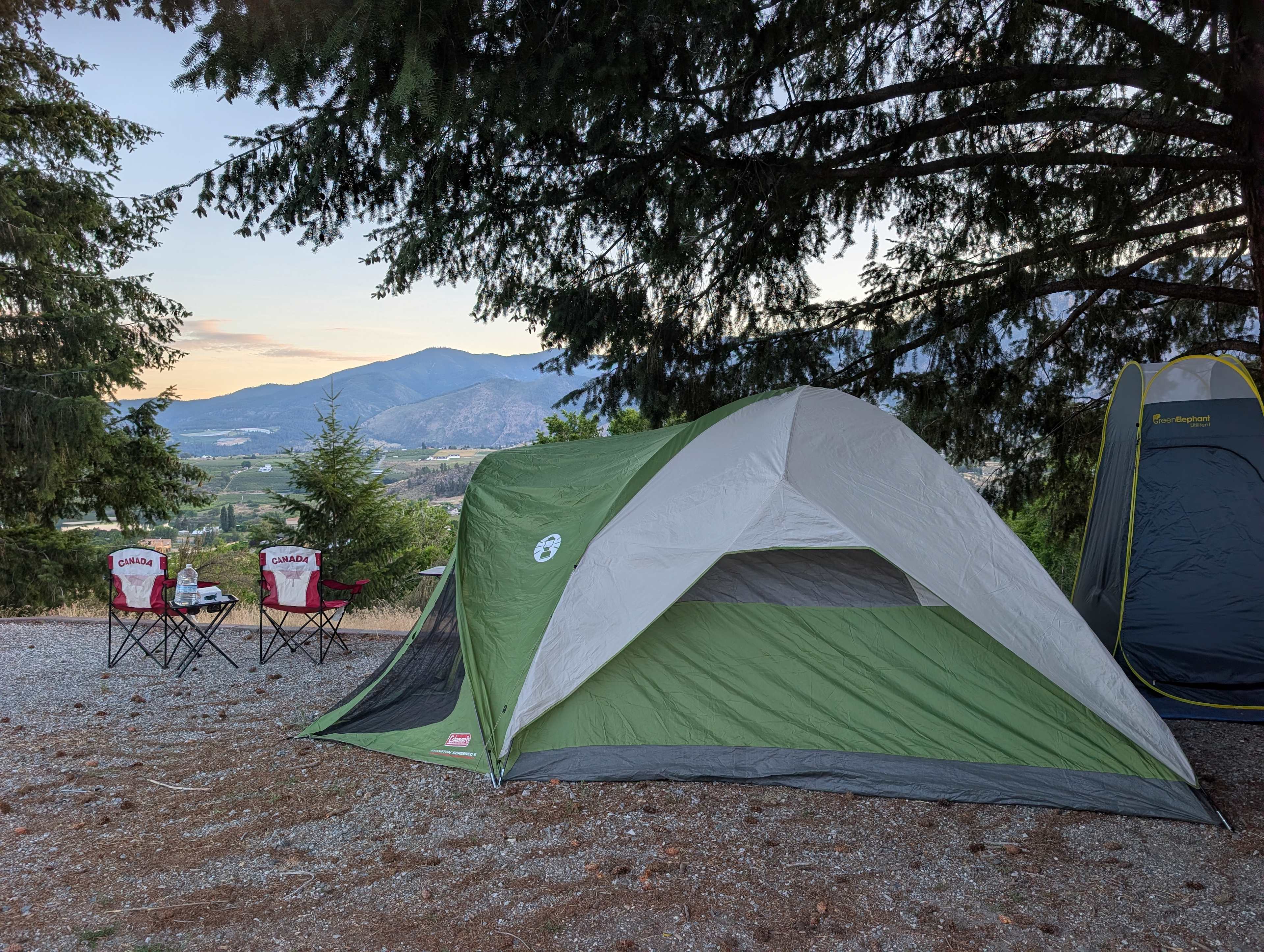 Showing our tent on the site. 
