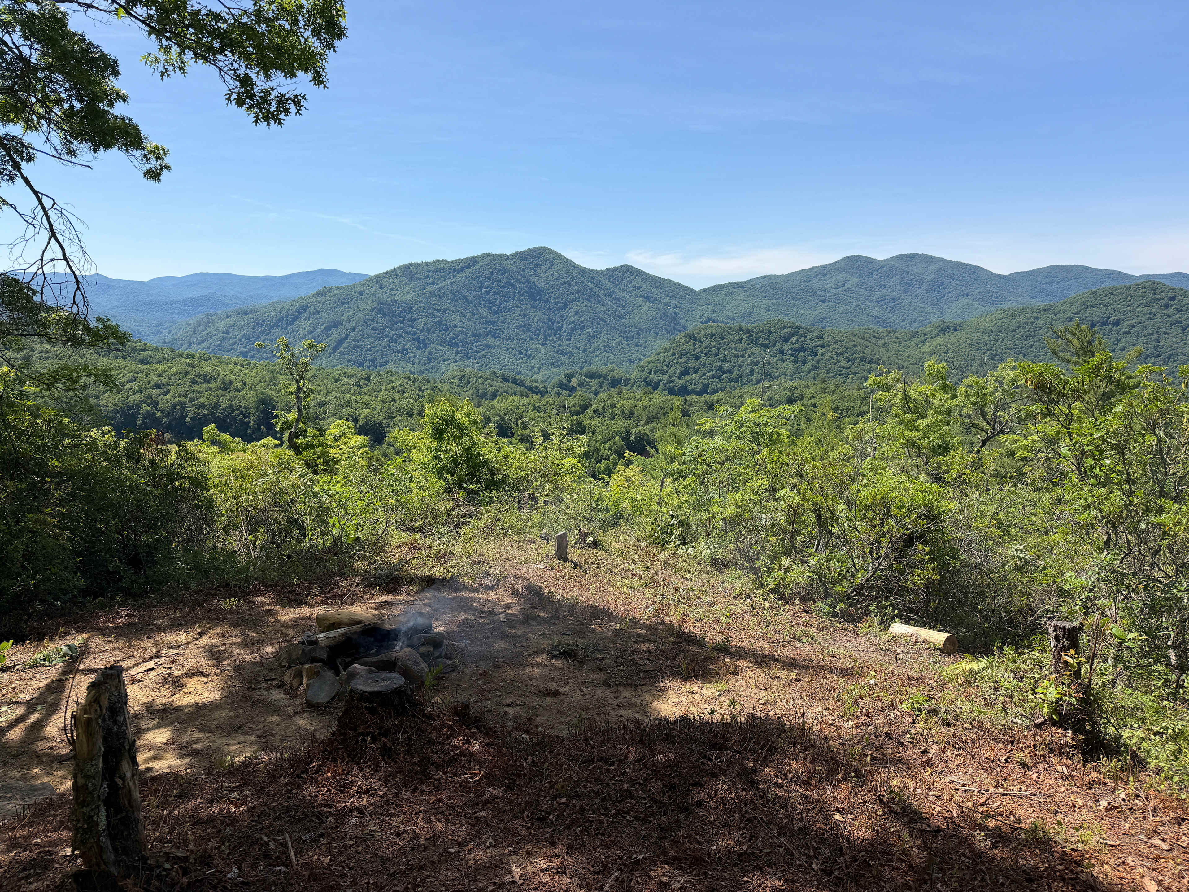 View from the overlook/ top campsite at end of trail on the ridge.
