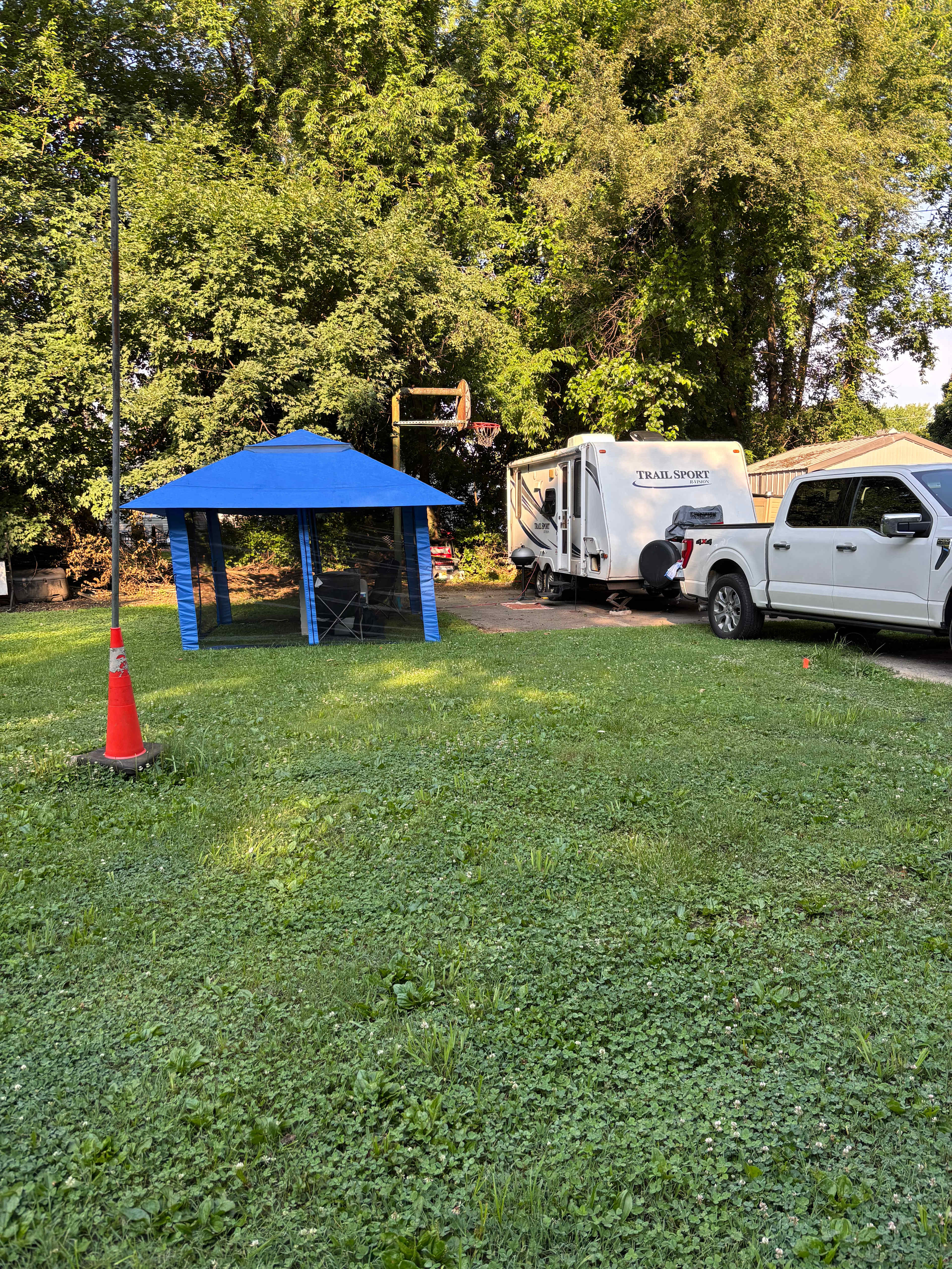 We parked on cement but all sites are grass